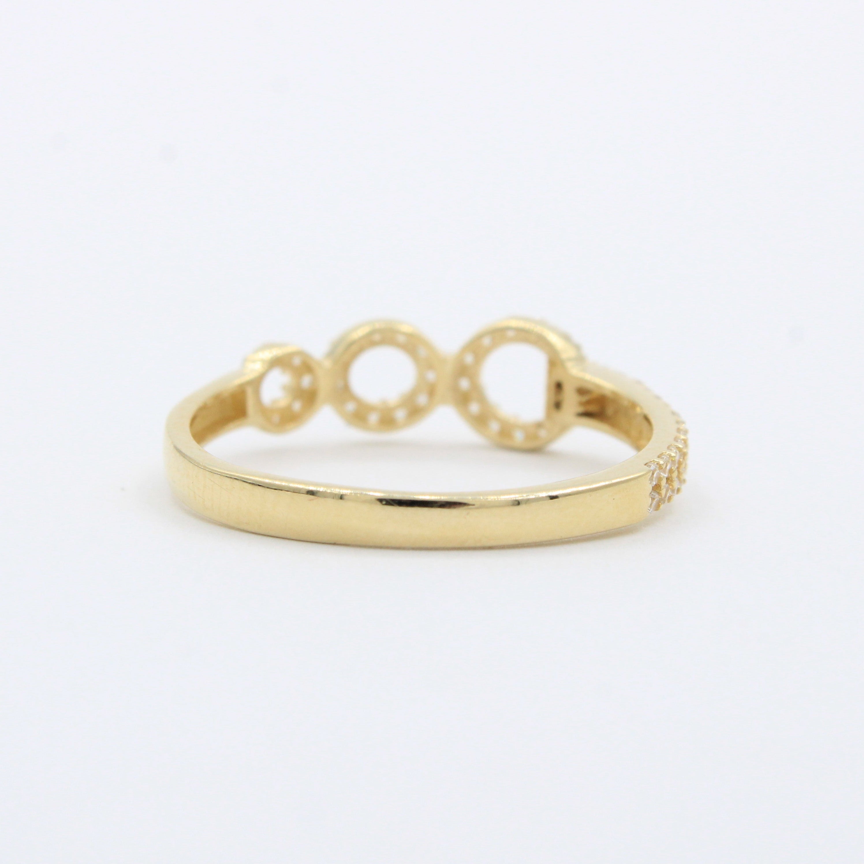 Anillo de Oro 14k Diseño con Círculos de Zirconias Finas mod. 10279