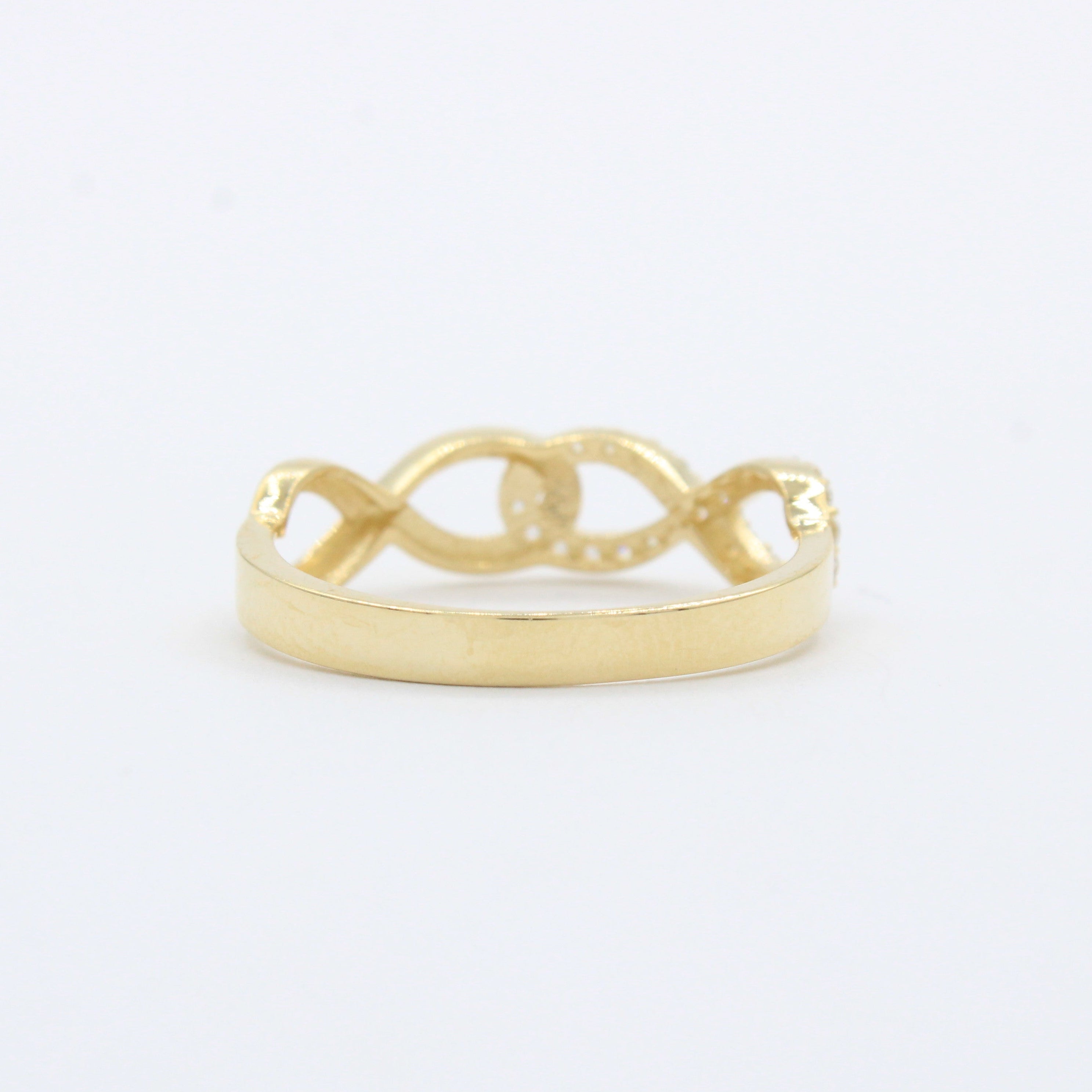 Anillo de Oro 14k Infinitos Enlazados con Incrustacón de Zirconias mod. 10281
