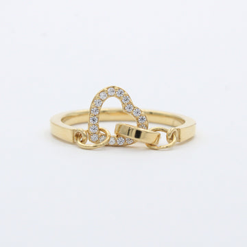 Anillo de Oro 14k Diseño Amor Eterno con Anillo y Corazón con Zirconias mod. 10284