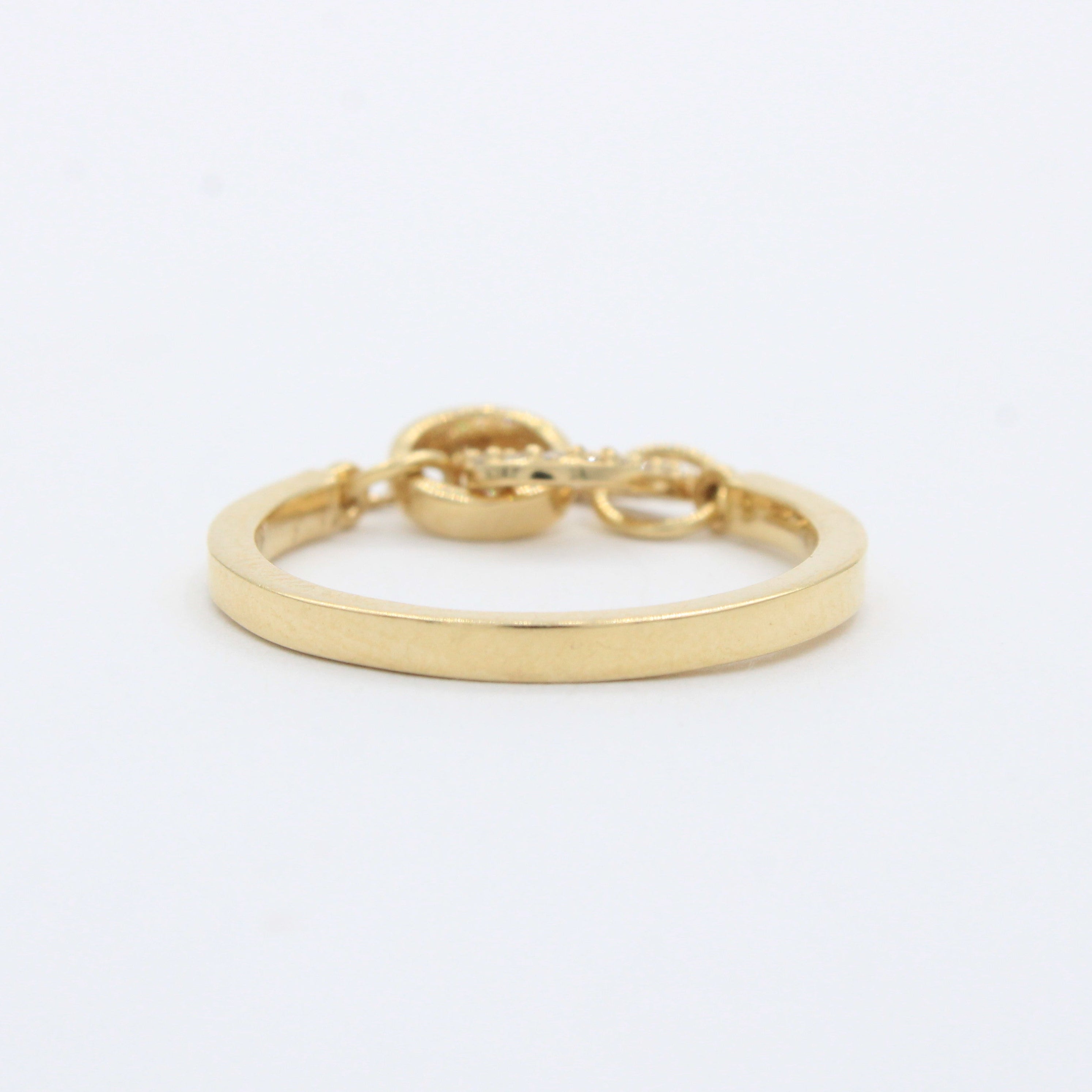 Anillo de Oro 14k Diseño Amor Eterno con Anillo y Corazón con Zirconias mod. 10284