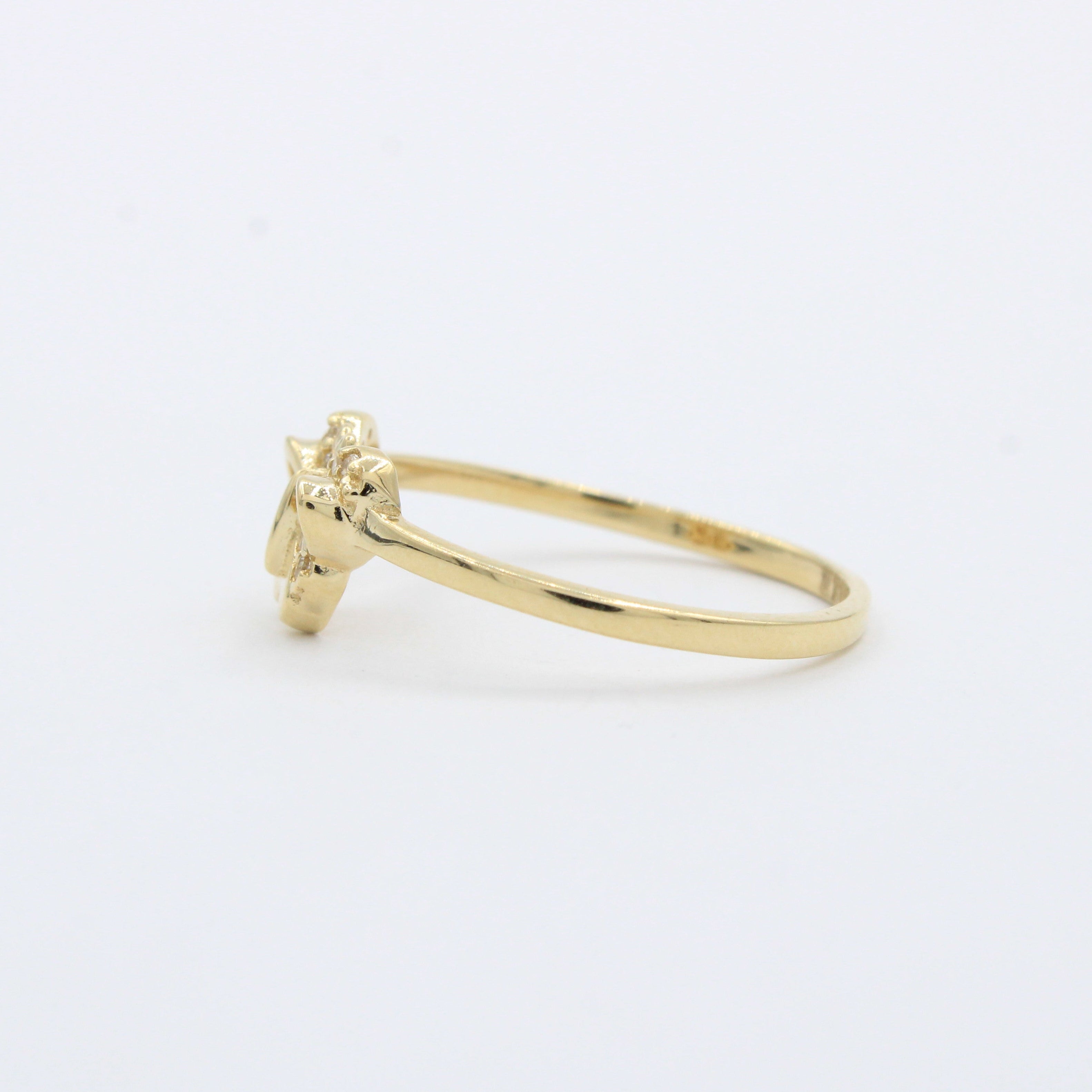 Anillo de Oro 14k Mariposa con Zirconias mod. 10285