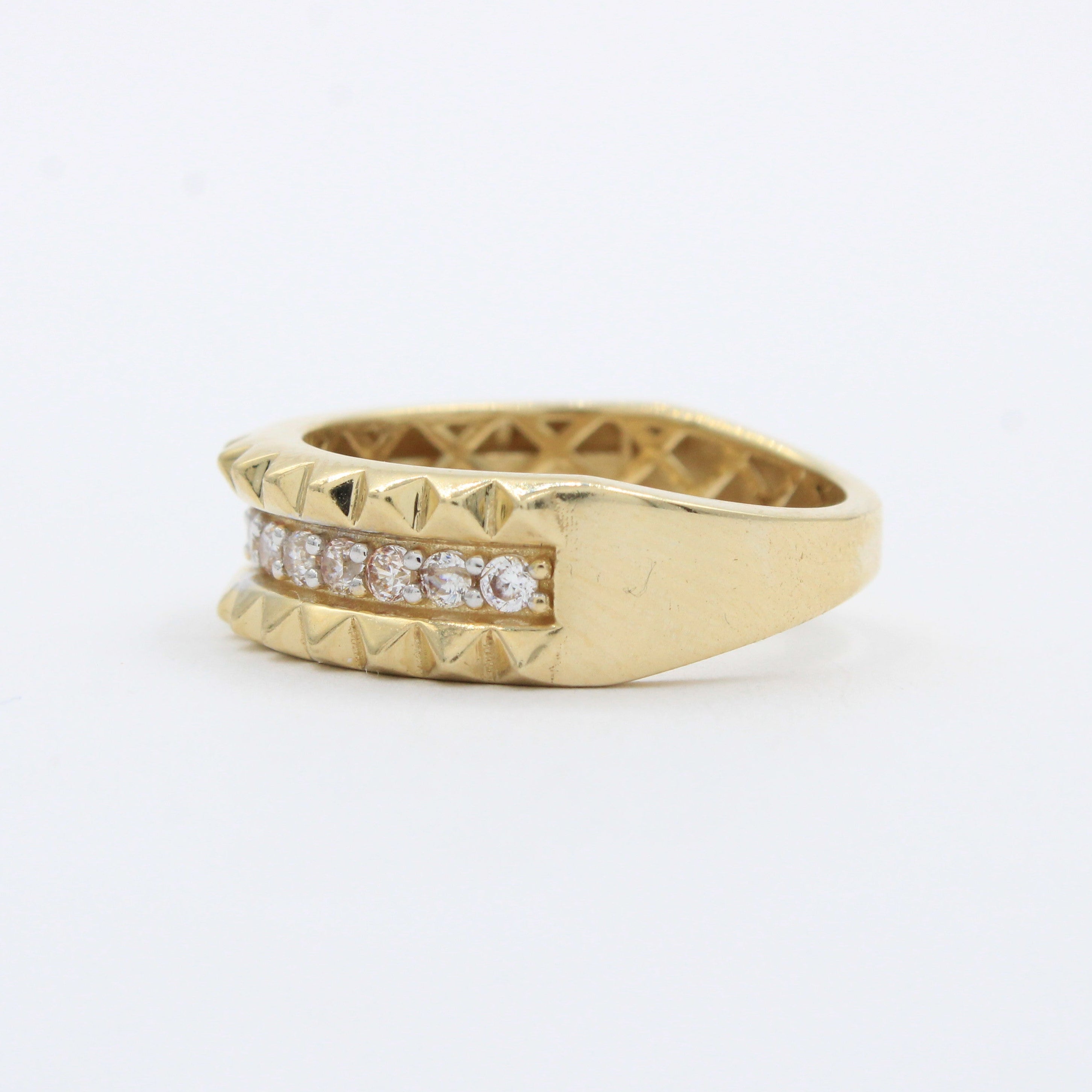 Anillo de Oro 14k Modelo Elegante y Único con Zirconias mod. 10293