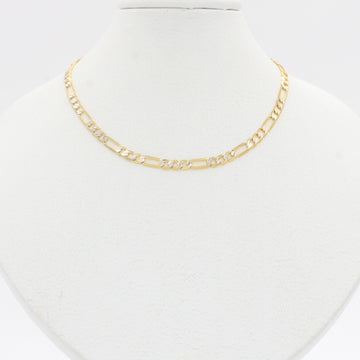 Cadena de Oro 14k Tejido 3x1 Sólido con Diamantado Fino mod. 10296