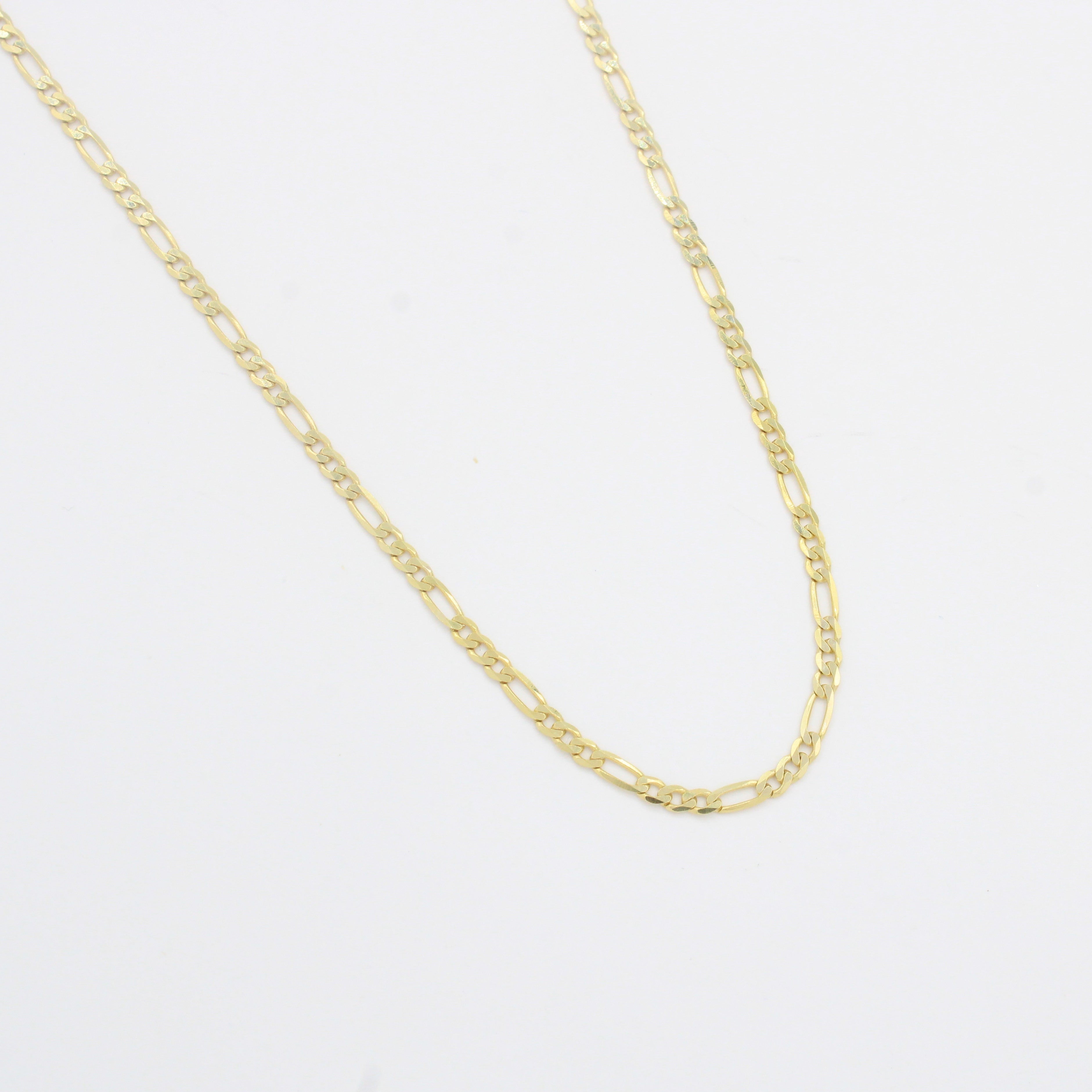 Cadena de Oro 14k Tejido 3x1 Sólido de Diseño Liso Brillante mod. 10297