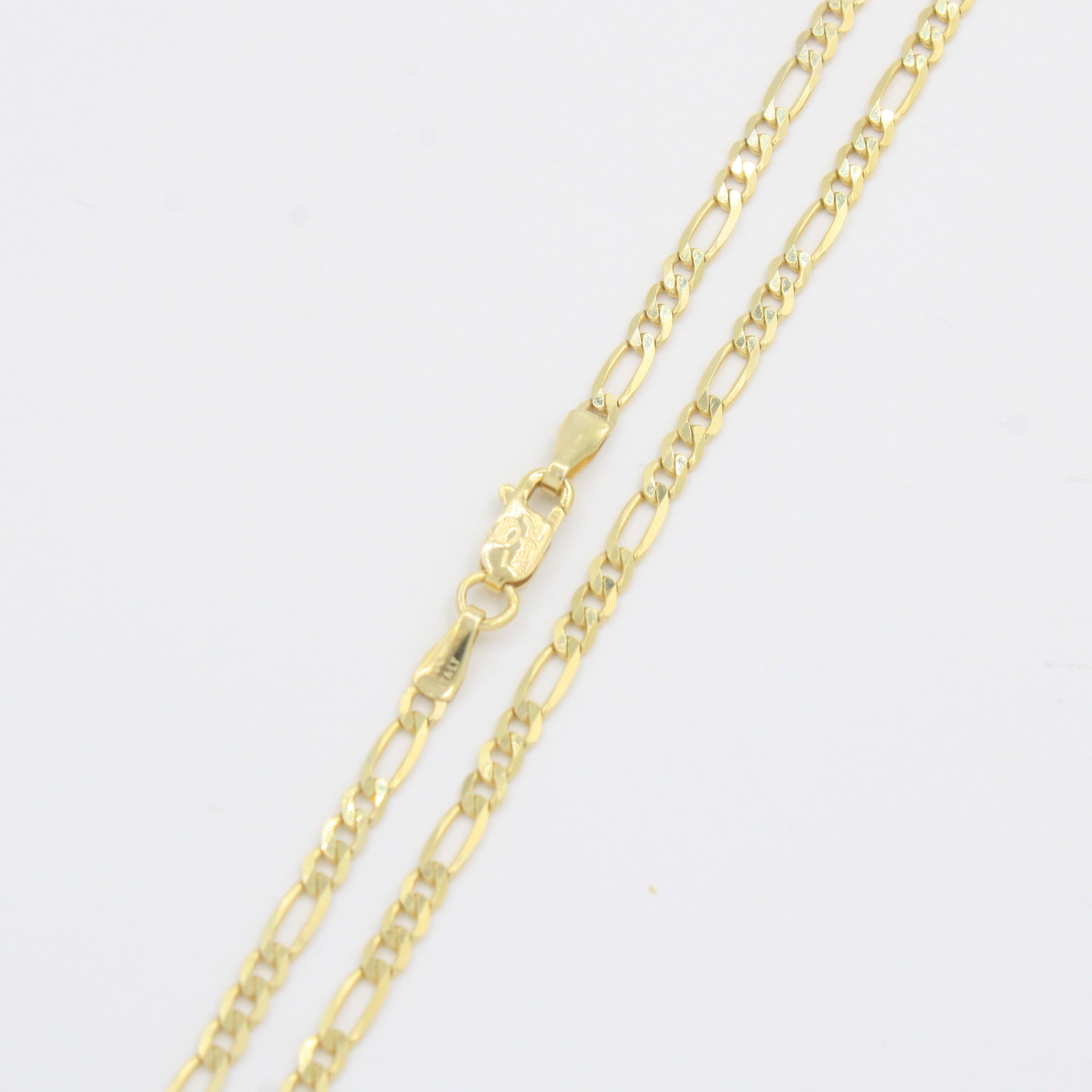 Cadena de Oro 14k Tejido 3x1 Sólido de Diseño Liso Brillante mod. 10297