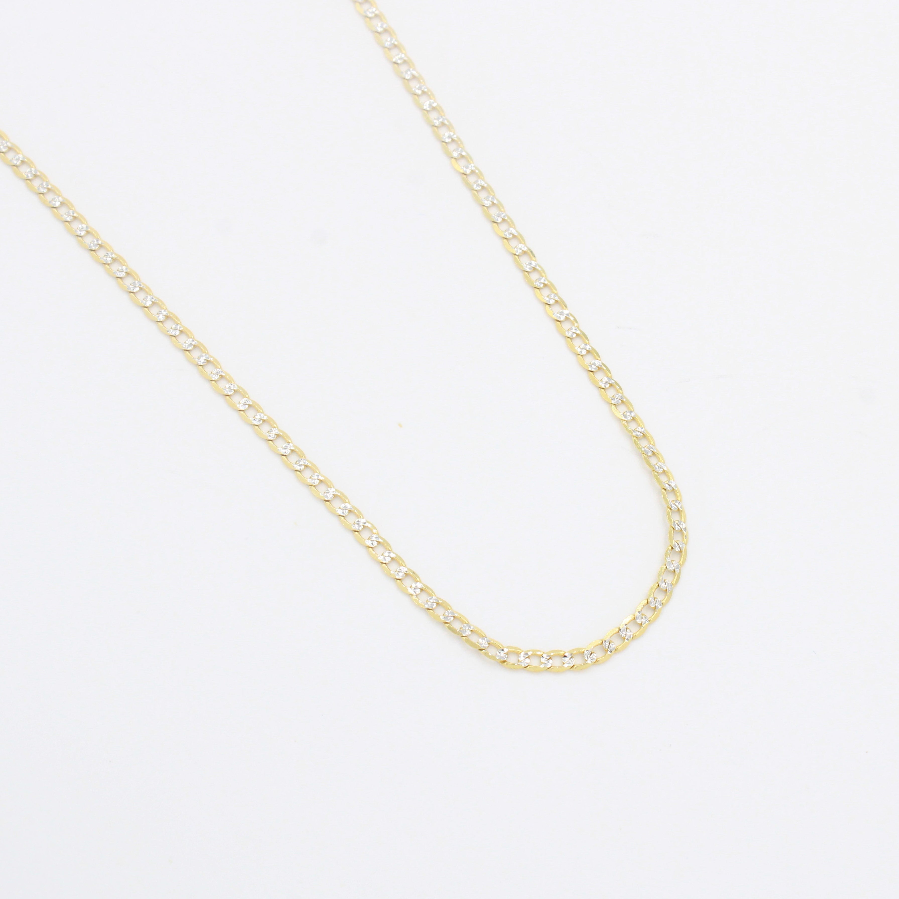 Cadena de Oro 14k Tejido Barbado Sólido con Diamantado Martillado mod. 10298