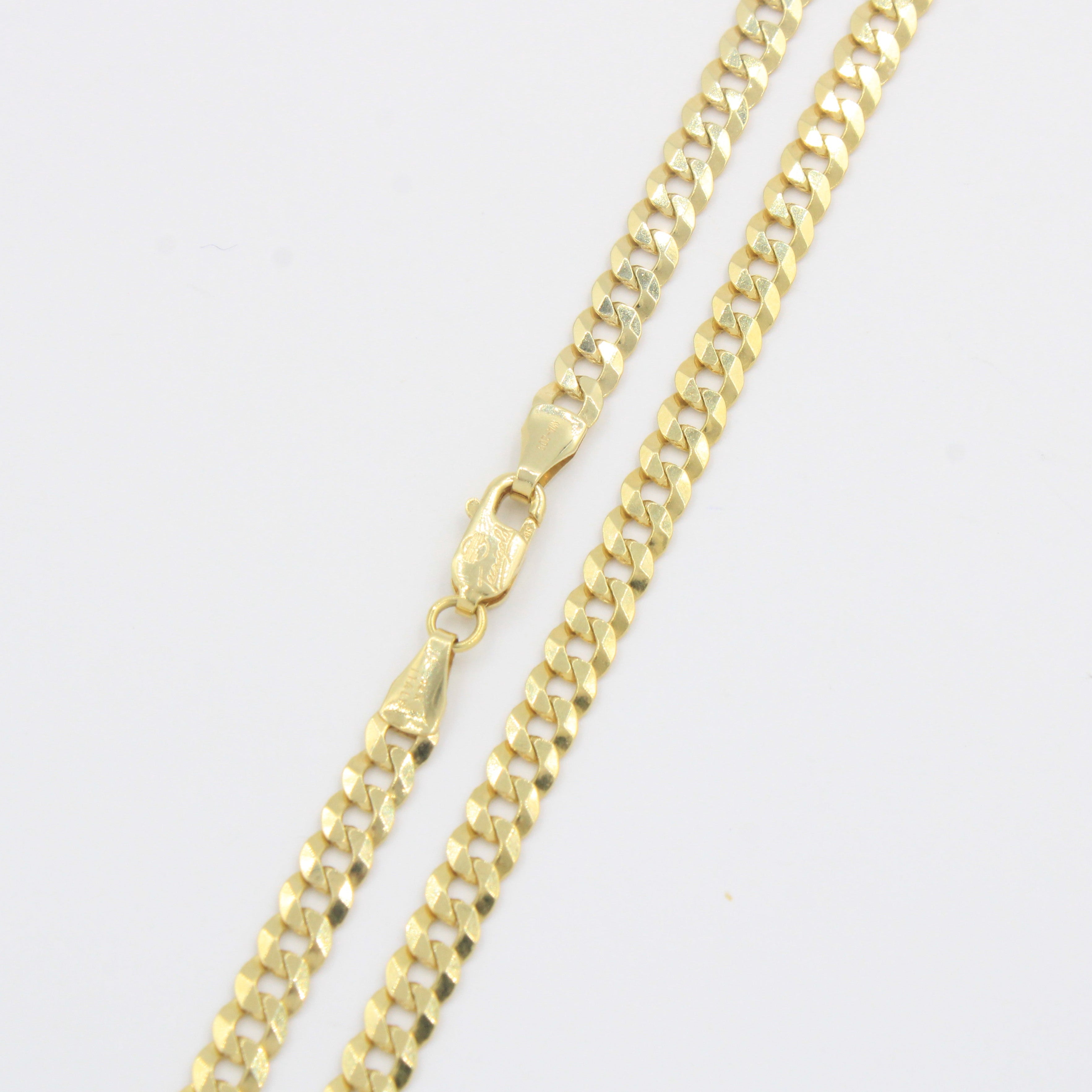 Cadena de Oro 14k Tejido Barbado Sólido de Diseño Brillante y Fino mod. 10299