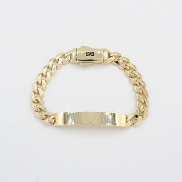 Esclava de Oro 14k Hueca de Tejido Barbado Brillante con Broche Fino mod. 10302