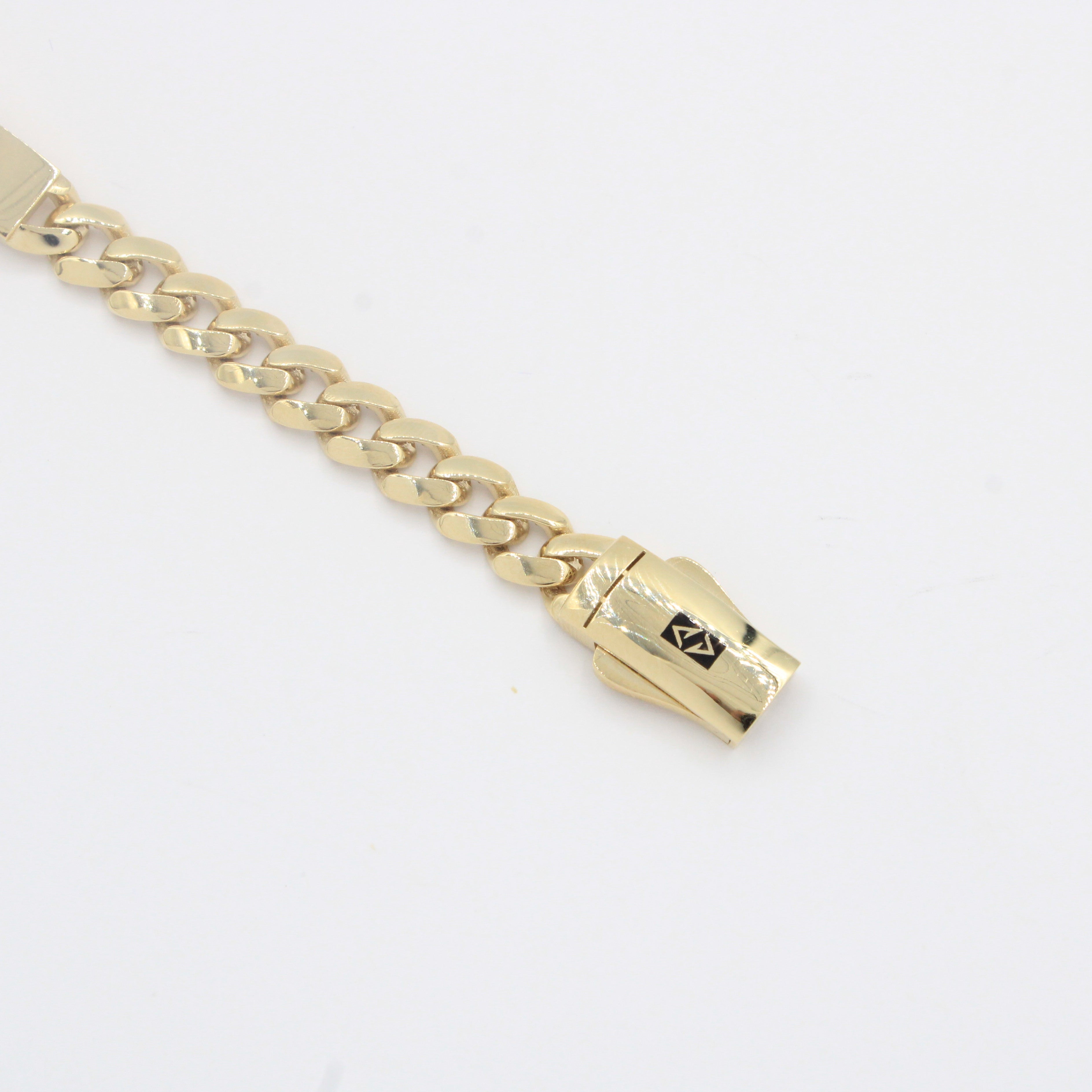 Esclava de Oro 14k Hueca de Tejido Barbado Brillante con Broche Fino mod. 10302