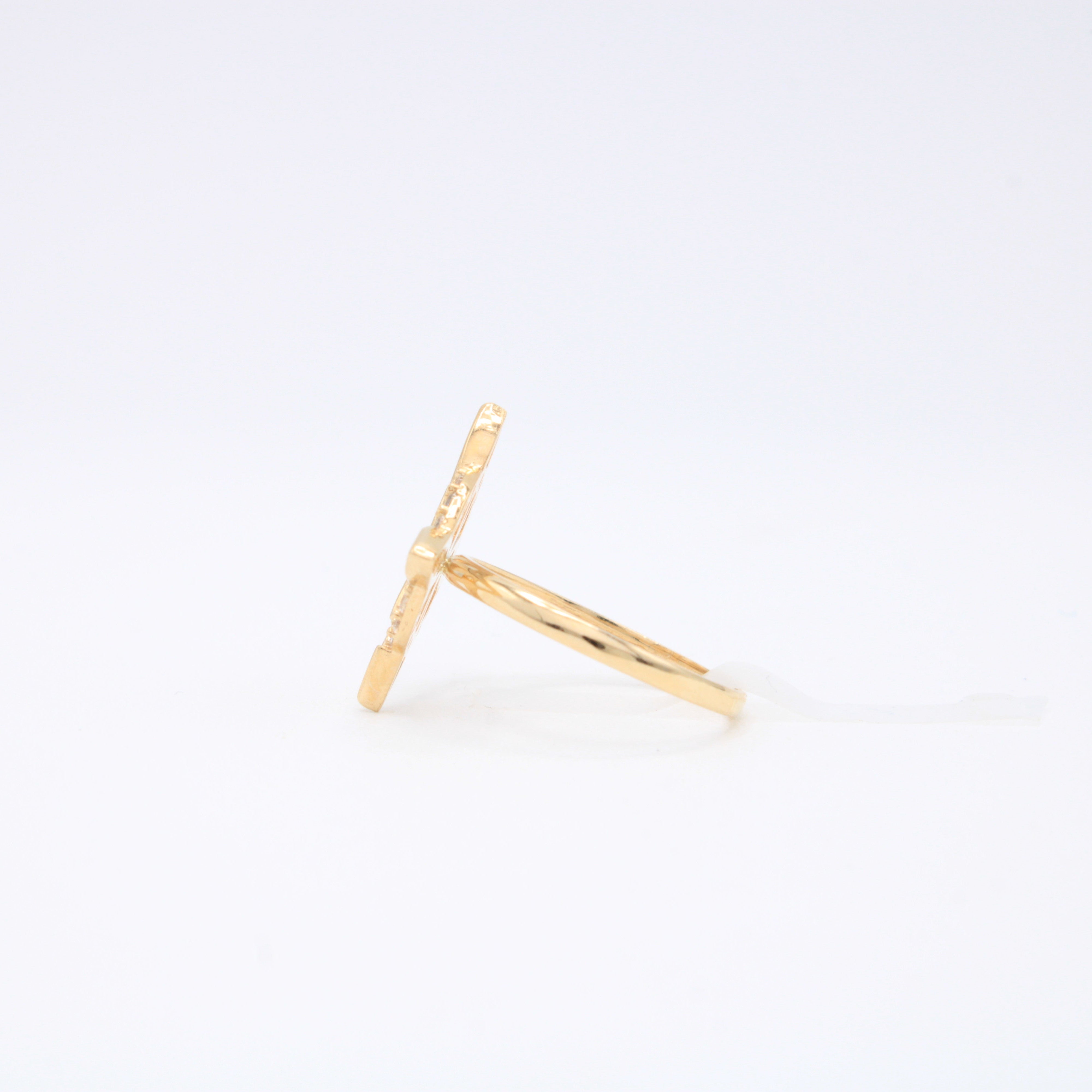 Anillo de Oro 14k Nudo de Bruja con Zirconias mod. 10854