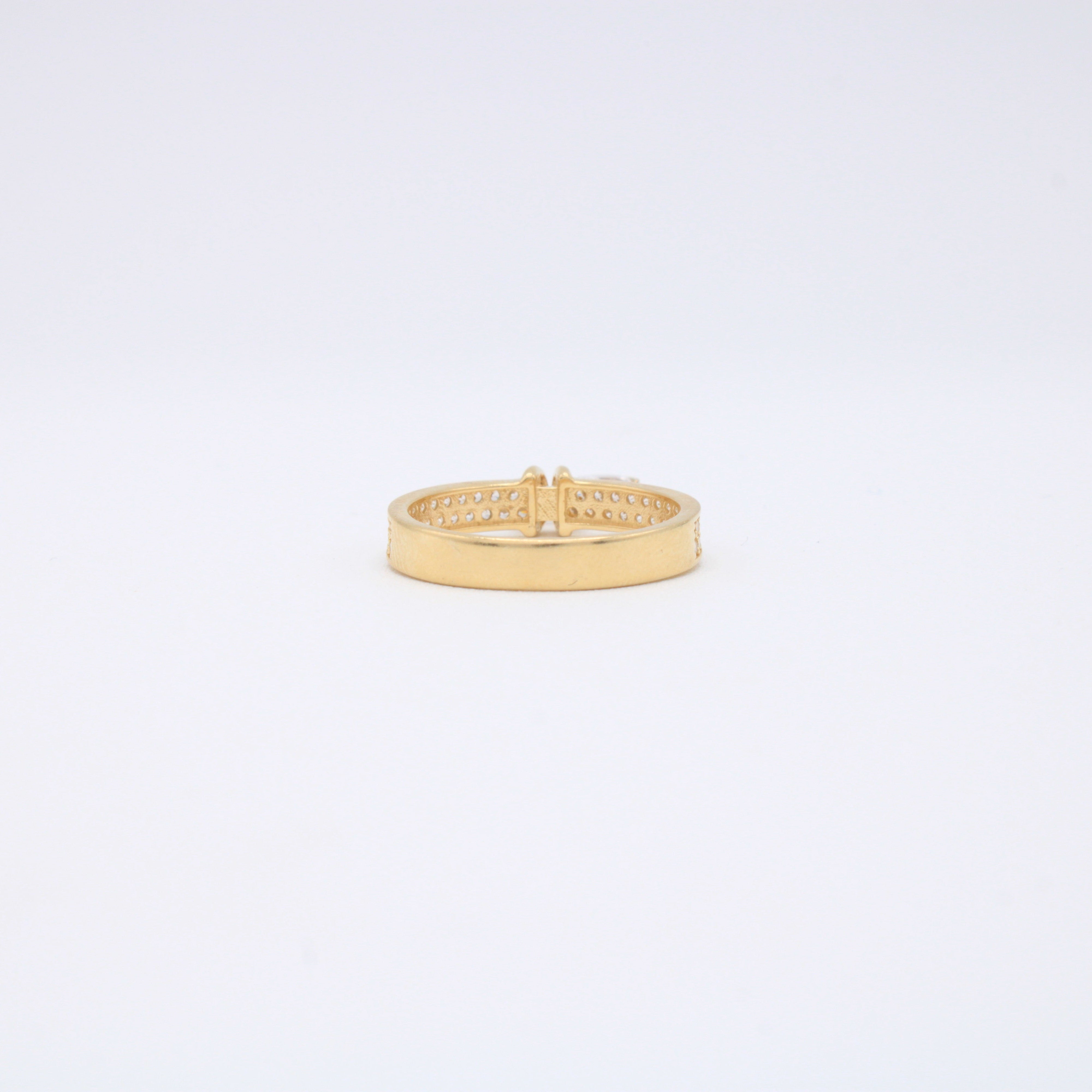 Anillo de Oro 14k con Colgante e Inscrustación de Zirconias mod. 10855