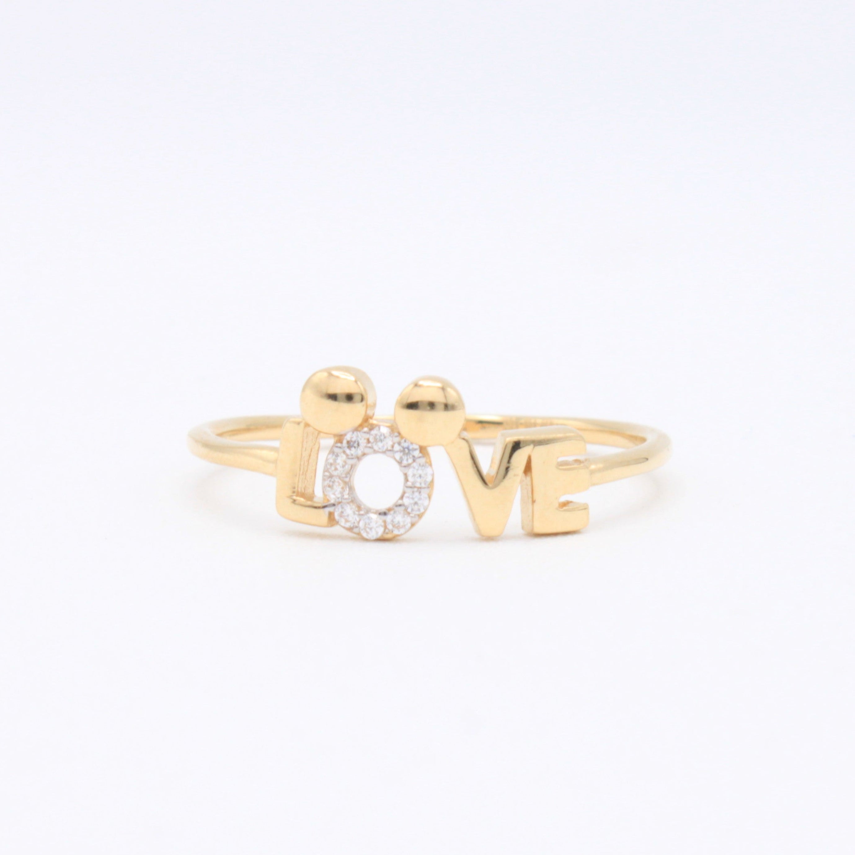 Anillo de Oro 14k Love con Zirconias mod. 10856