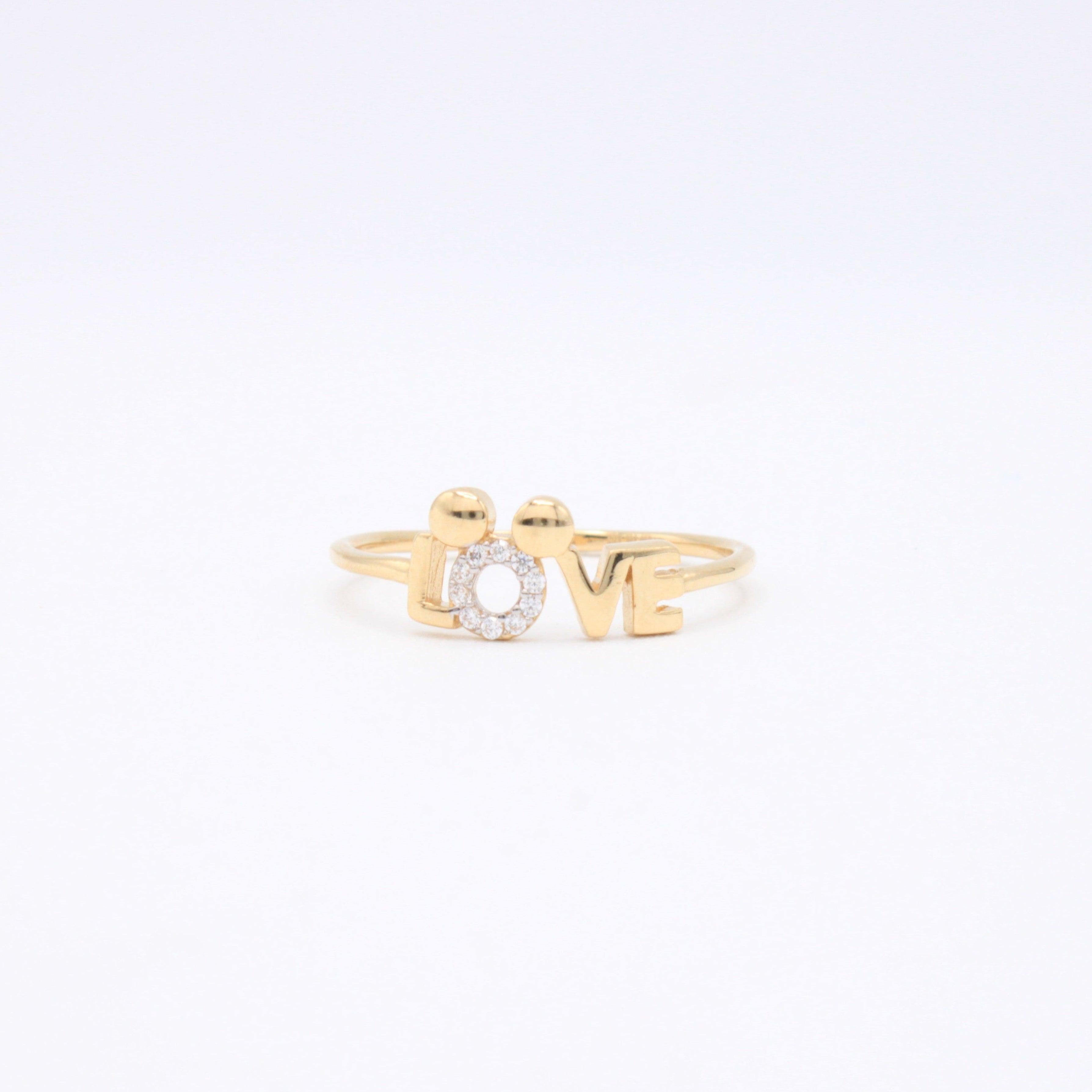 Anillo de Oro 14k Love con Zirconias mod. 10856