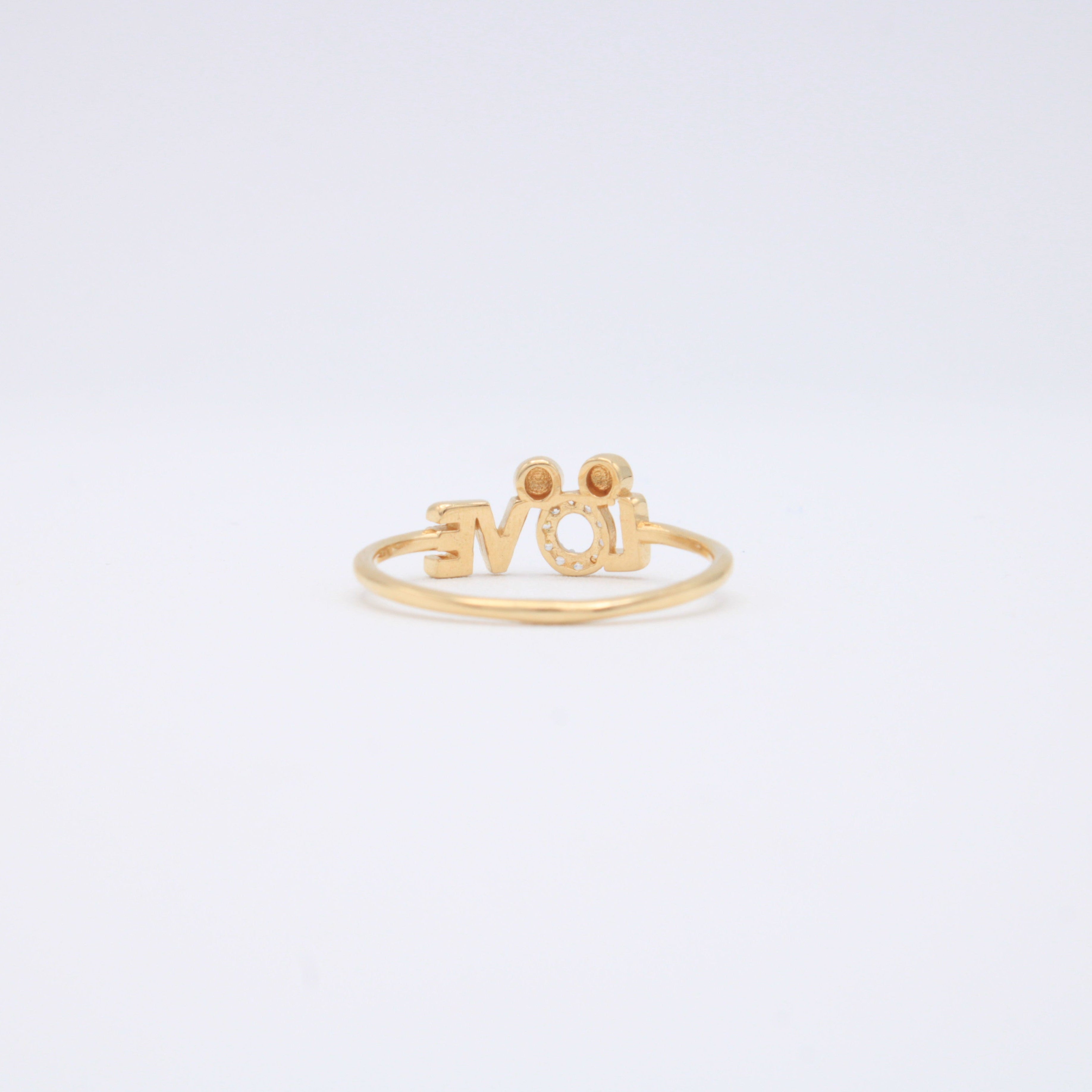 Anillo de Oro 14k Love con Zirconias mod. 10856
