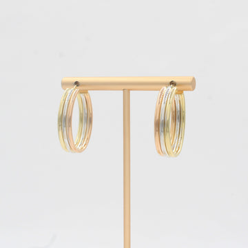 Arracada de Oro 14k Diseño Tubular Hueco de Forma Oval mod. 10305