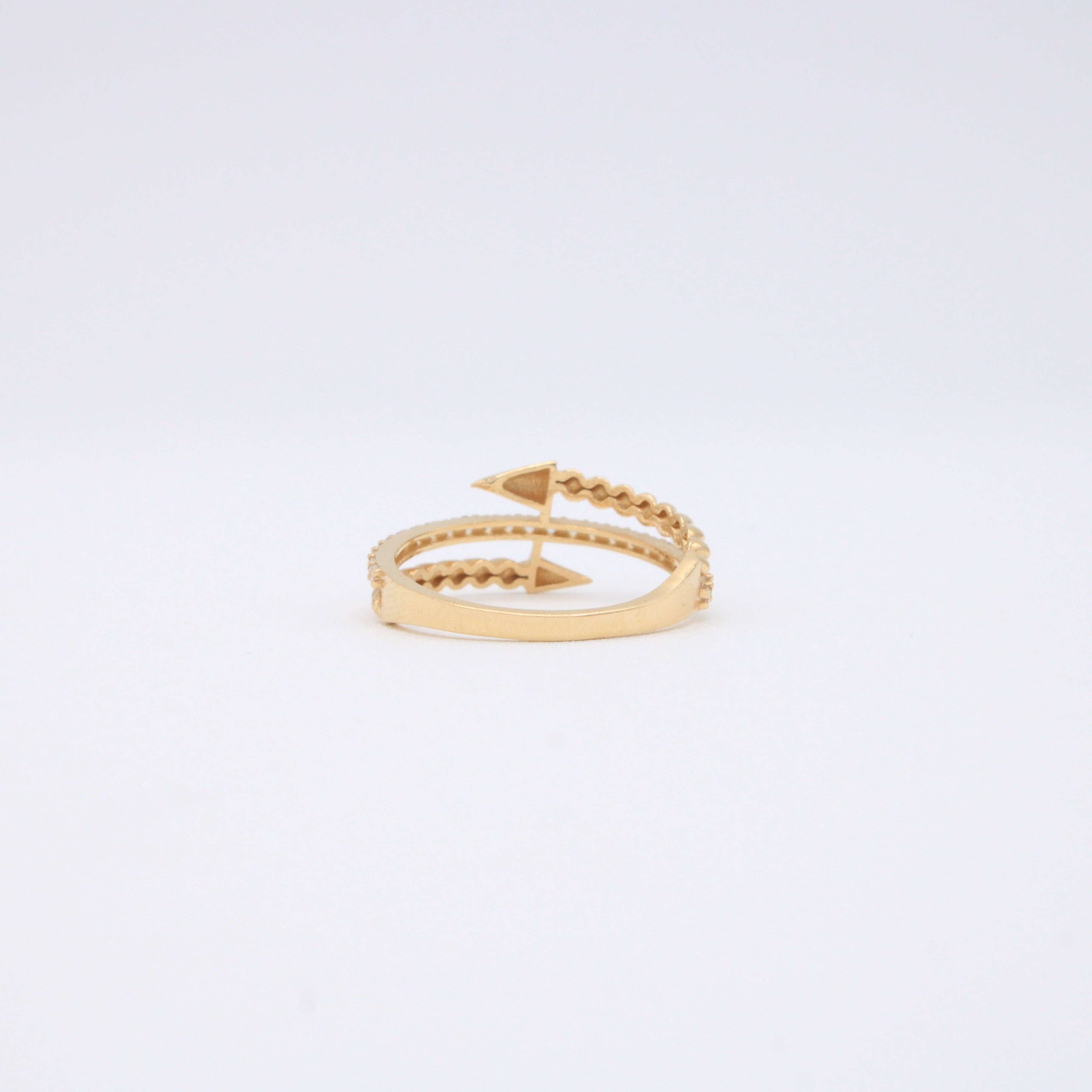 Anillo de Oro 14k Cruzado con Inscrustación de Zirconias mod. 10857
