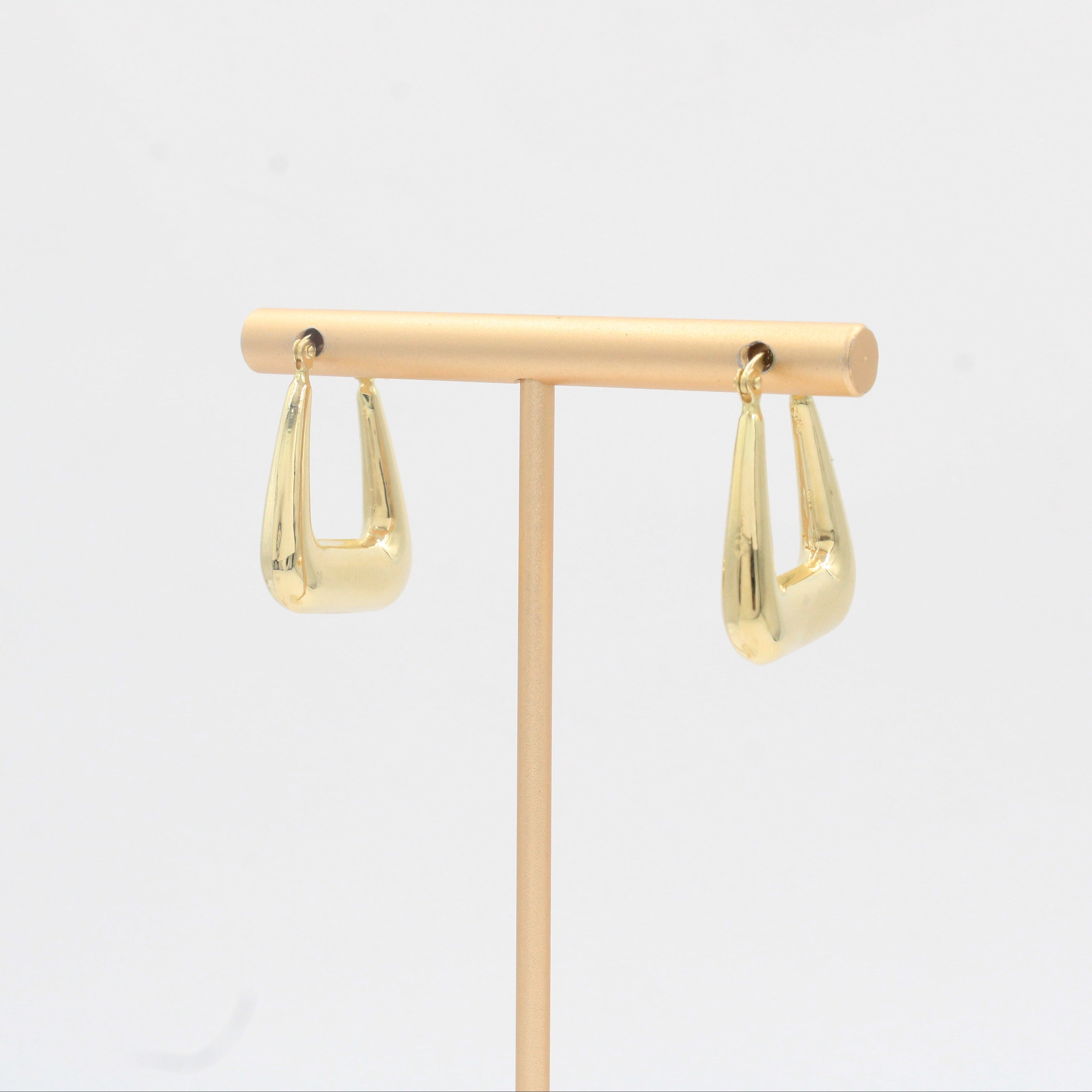 Arracada de Oro 14k Diseño Chunky Inflado Estilo Brillante mod. 10308