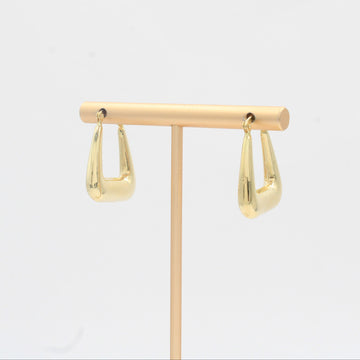 Arracada de Oro 14k Diseño Chunky Inflado Estilo Brillante mod. 10308