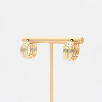 Arracada de Oro 14k Estilo Tubular Hueco y Brillante de Tamaño Pequeño mod. 10312