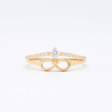 Anillo de Oro 14k Diseño Infinito con Zirconias mod. 10860