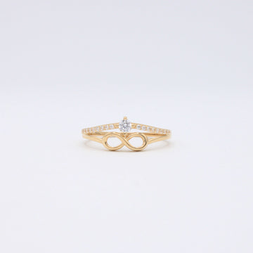 Anillo de Oro 14k Diseño Infinito con Zirconias mod. 10860
