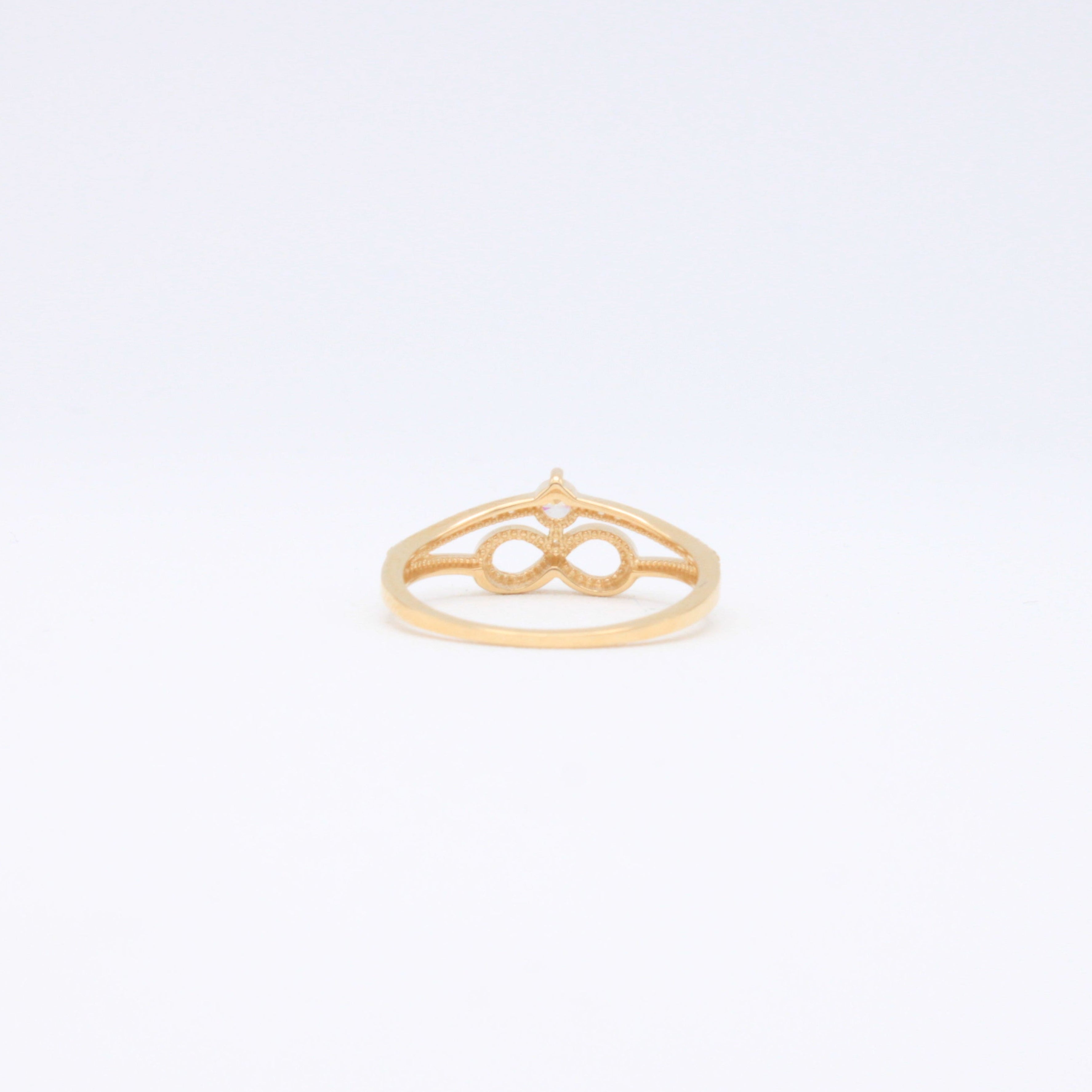 Anillo de Oro 14k Diseño Infinito con Zirconias mod. 10860