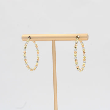 Arracada de Oro 14k Diseño Hueco de Esferas Facetadas mod. 10315