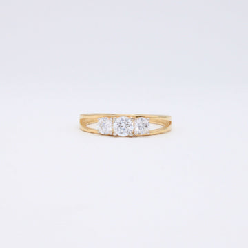 Anillo de Oro 14k Elegante Trilogía con Zirconias mod. 10862