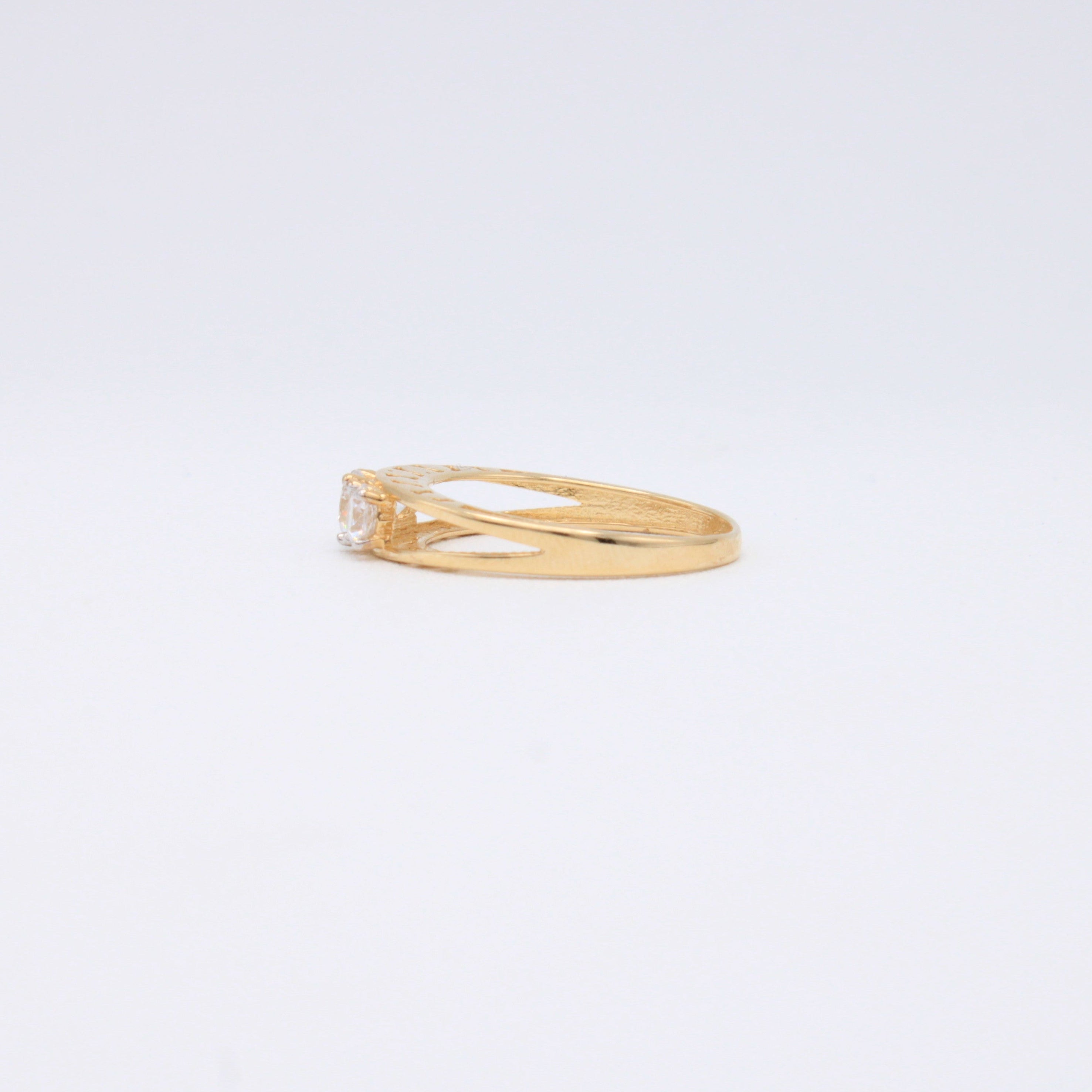 Anillo de Oro 14k Elegante Trilogía con Zirconias mod. 10862