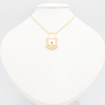 Gargantilla de Oro 14k Candado con Borde de Zirconias mod. 11144