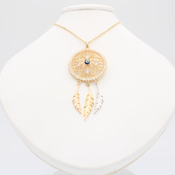 Gargantilla de Oro 14k Atrapasueños con Ojo Turco y Detalles Florentinos mod. 11146