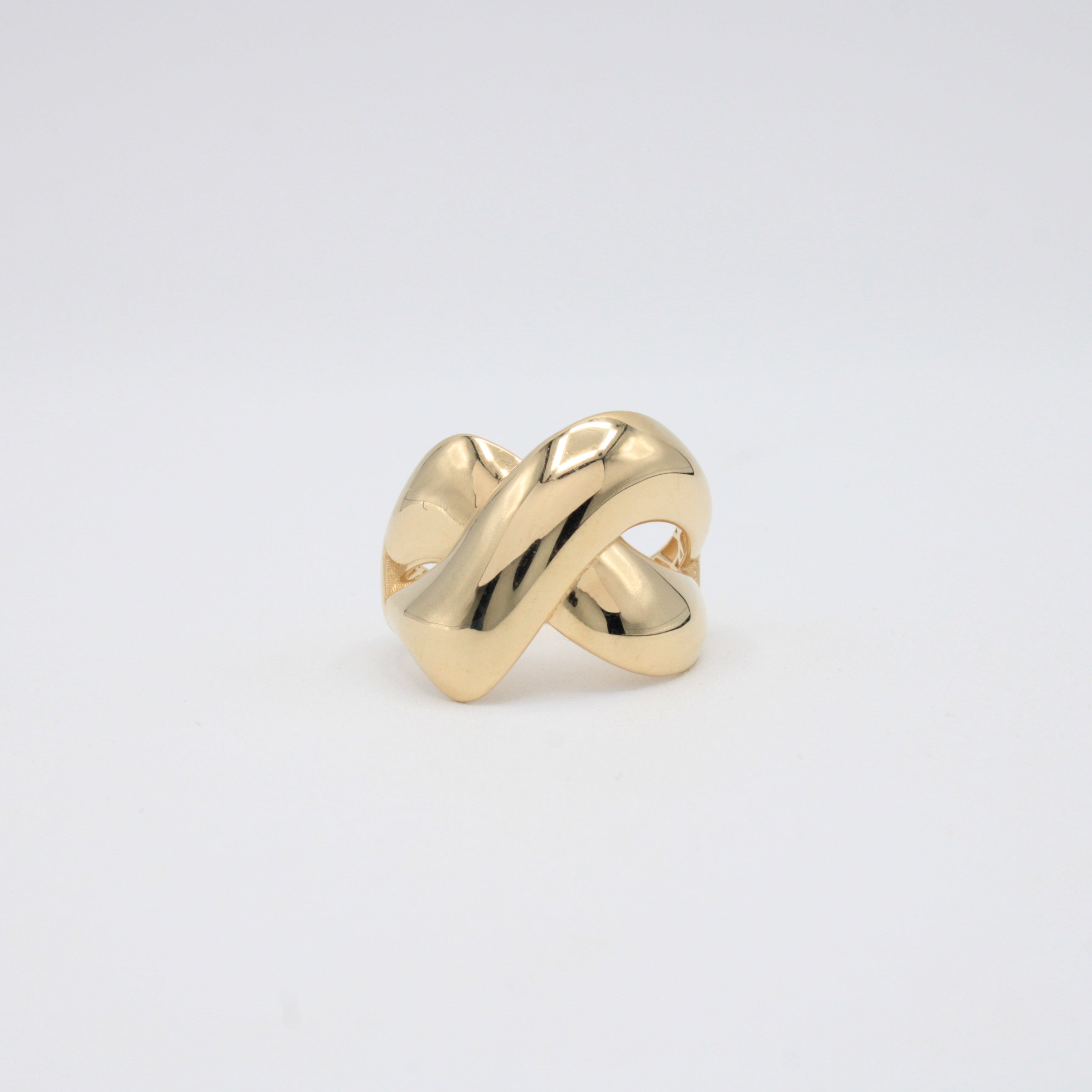 Anillo de Oro 14k Cruzado Grueso mod. 10863