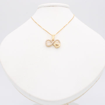 Gargantilla de Oro 14k con Colgante de Infinito y Corazón con Zirconias mod. 11149