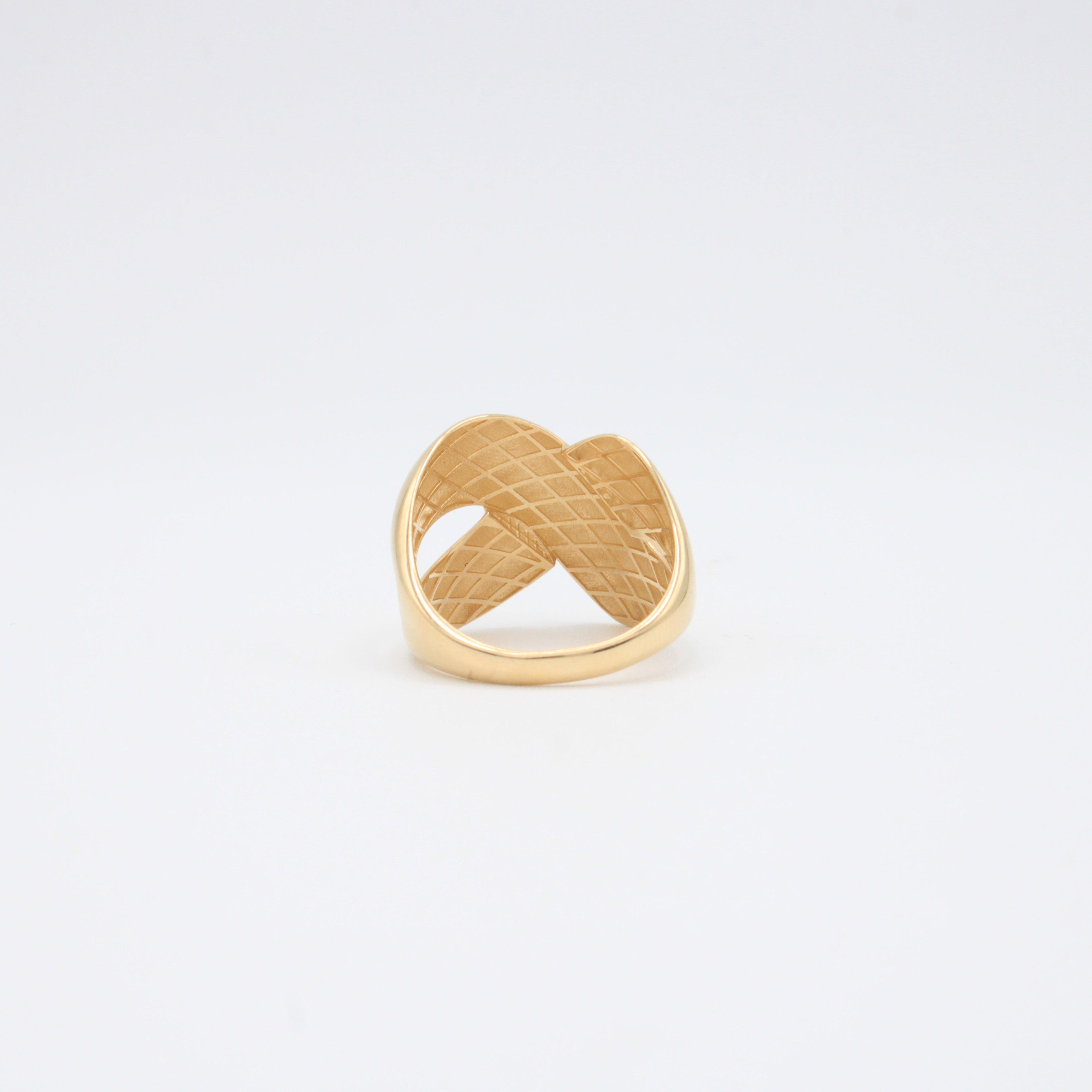 Anillo de Oro 14k Cruzado Grueso mod. 10863
