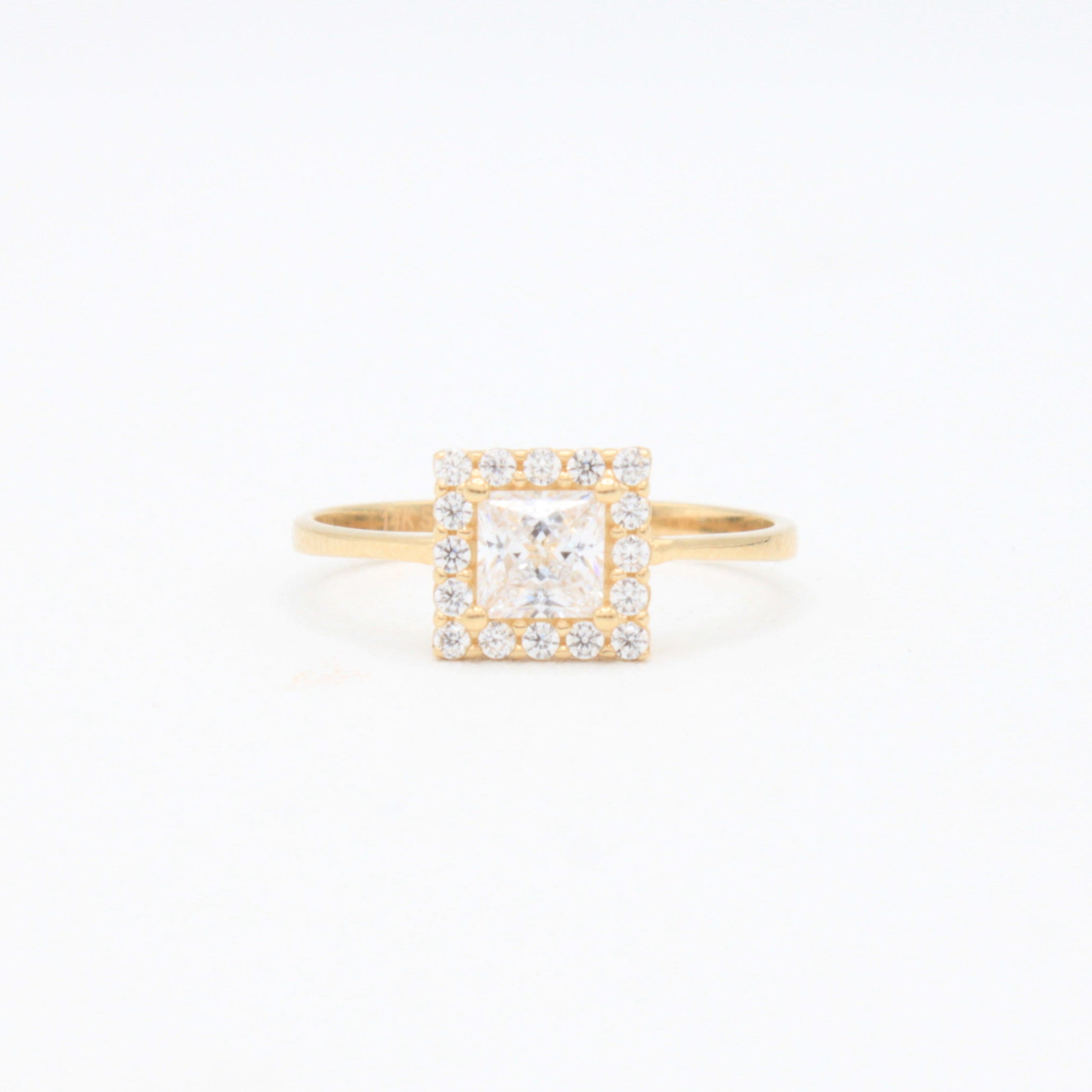 Anillo de Oro 14k Zirconia Cuadrada mod. 10864