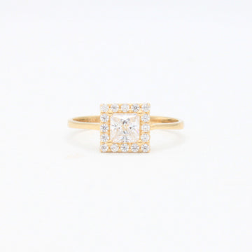 Anillo de Oro 14k Zirconia Cuadrada mod. 10864