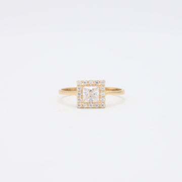 Anillo de Oro 14k Zirconia Cuadrada mod. 10864