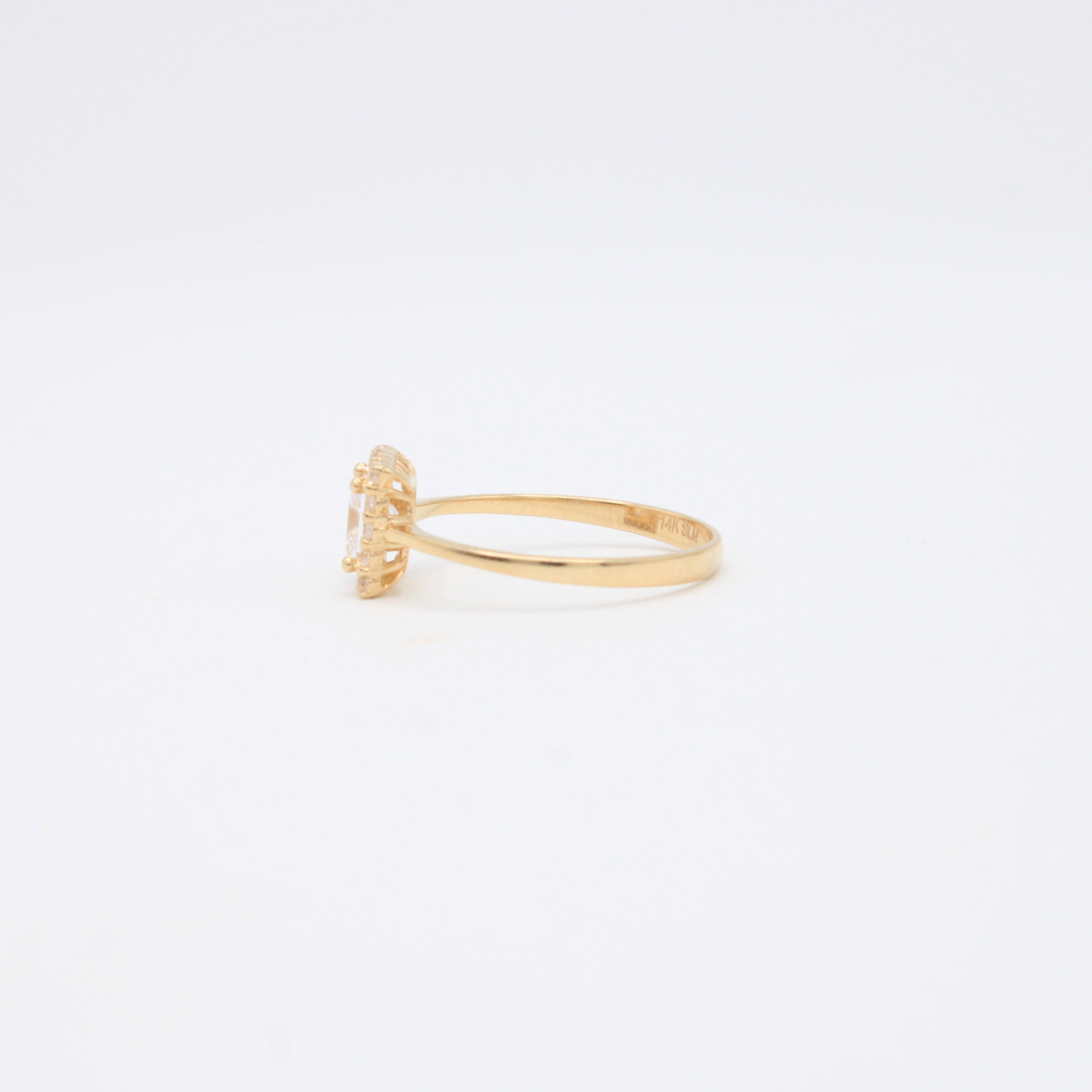 Anillo de Oro 14k Zirconia Cuadrada mod. 10864
