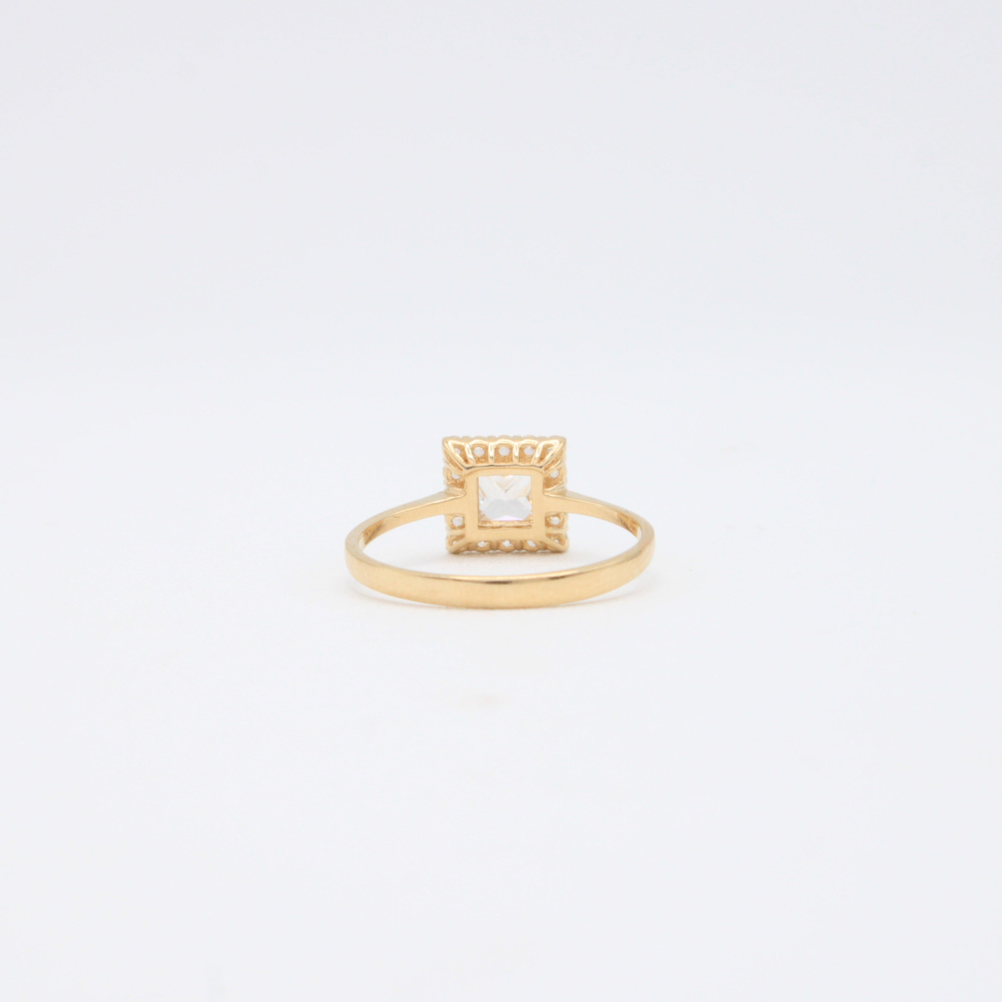 Anillo de Oro 14k Zirconia Cuadrada mod. 10864