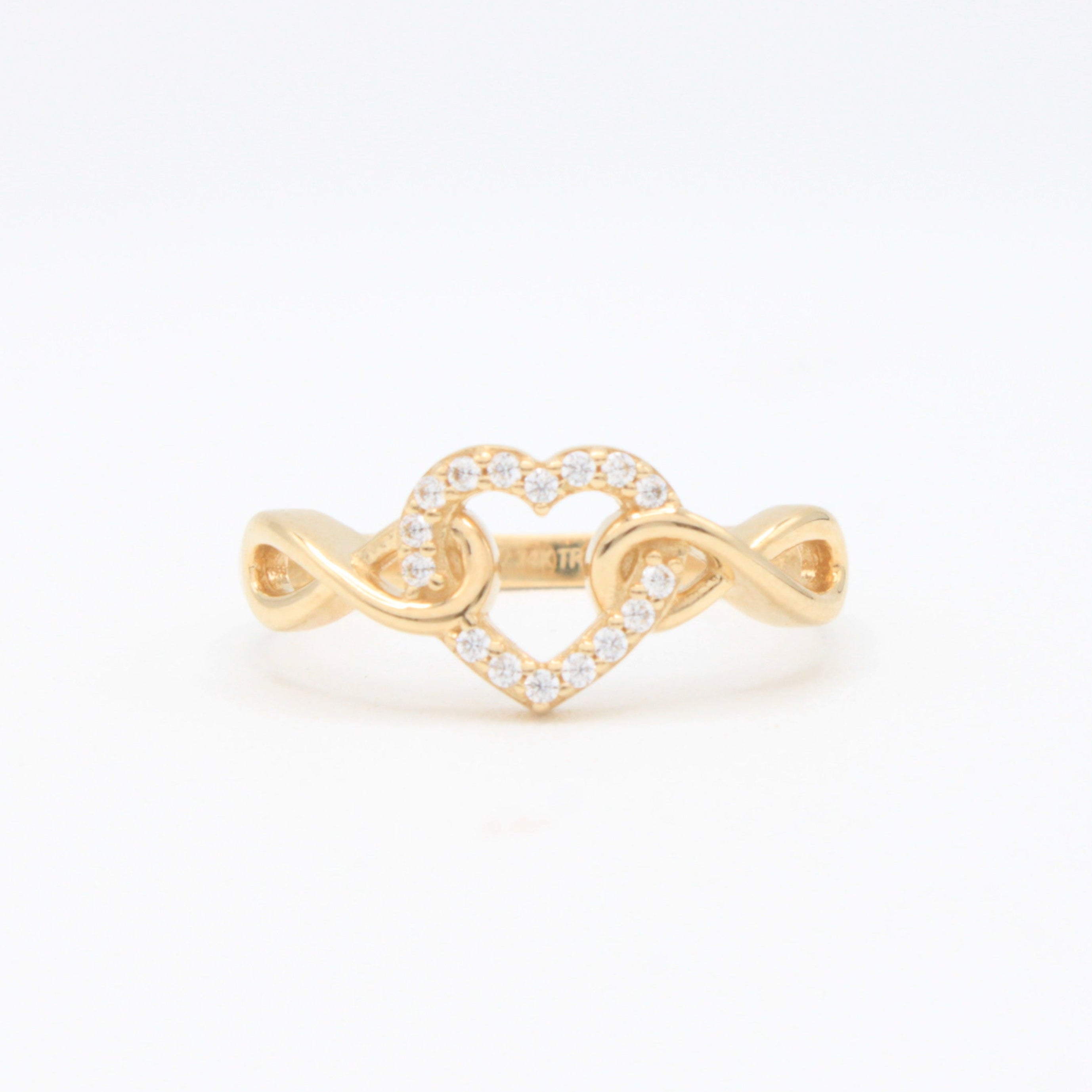 Anillo de Oro 14k Corazón e Infinitos mod. 10865