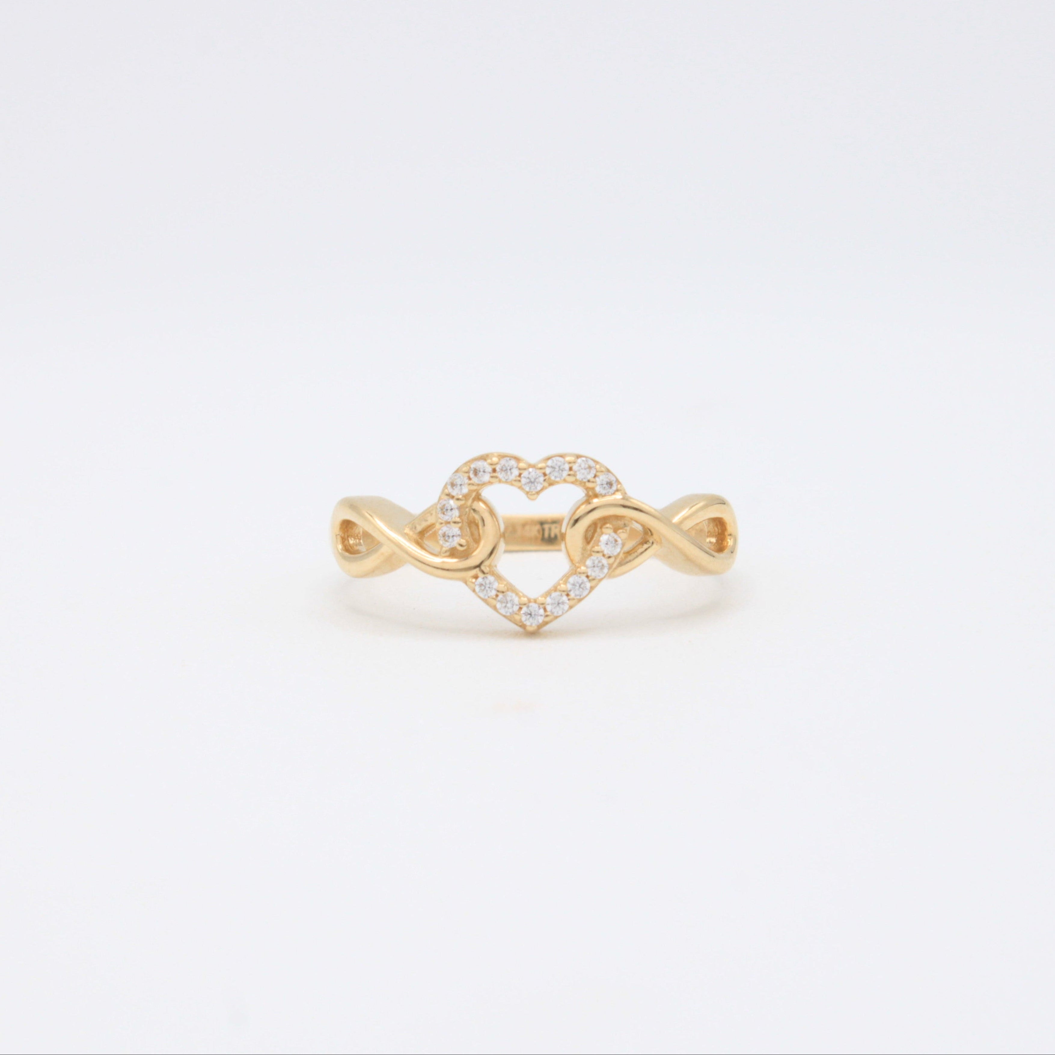 Anillo de Oro 14k Corazón e Infinitos mod. 10865
