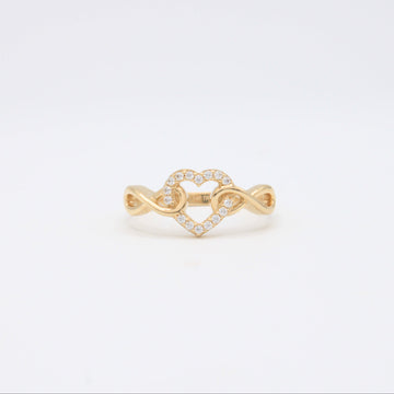 Anillo de Oro 14k Corazón e Infinitos mod. 10865