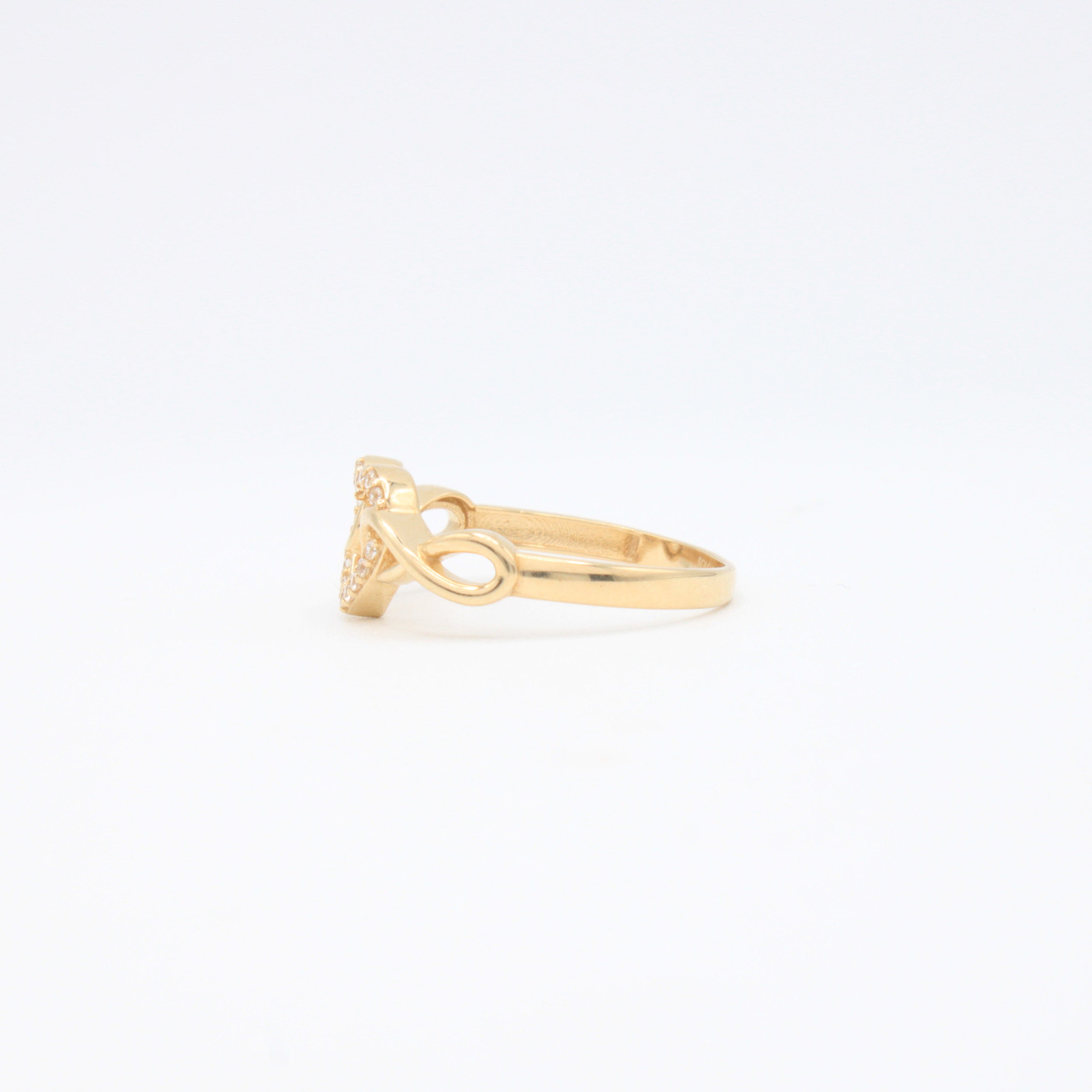 Anillo de Oro 14k Corazón e Infinitos mod. 10865