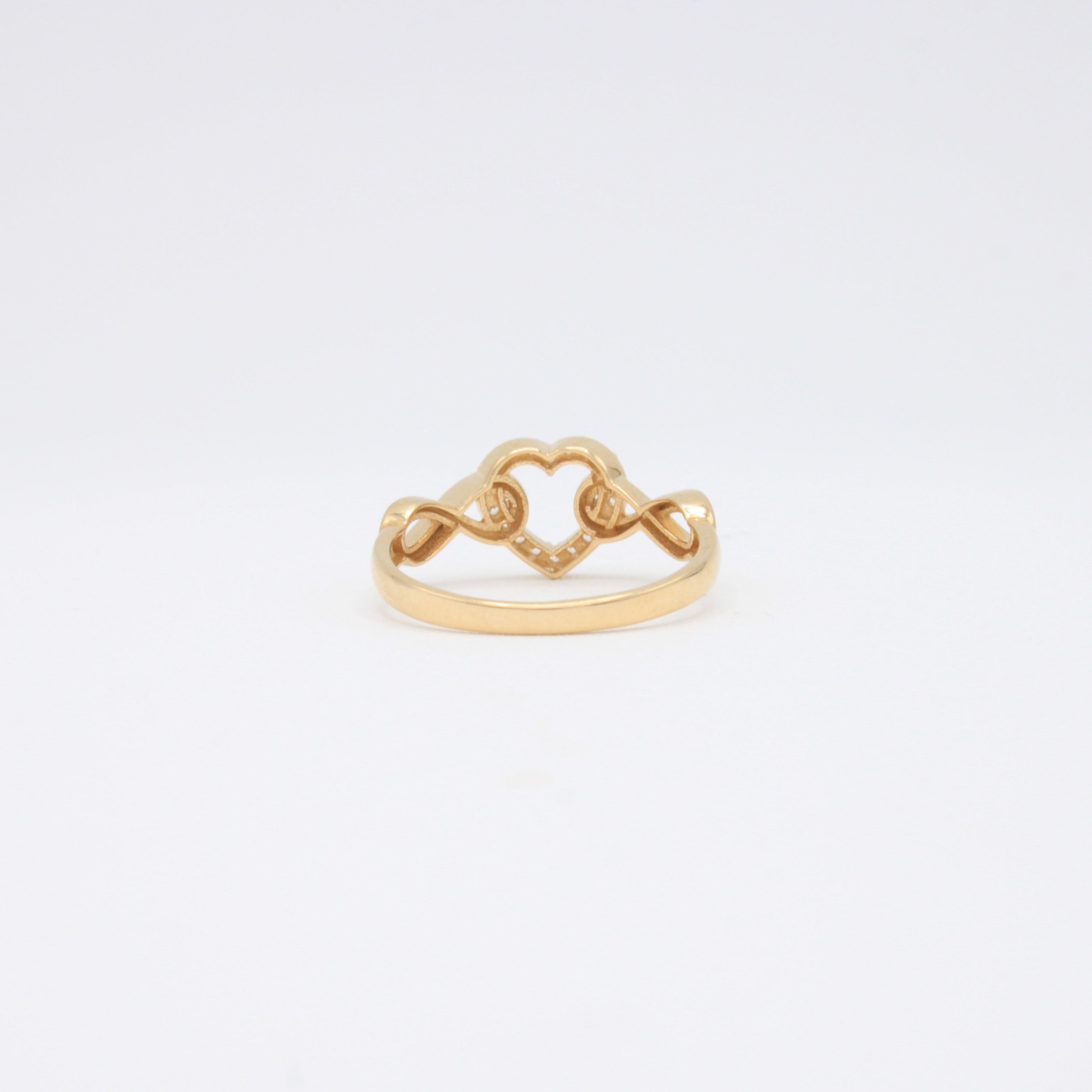 Anillo de Oro 14k Corazón e Infinitos mod. 10865