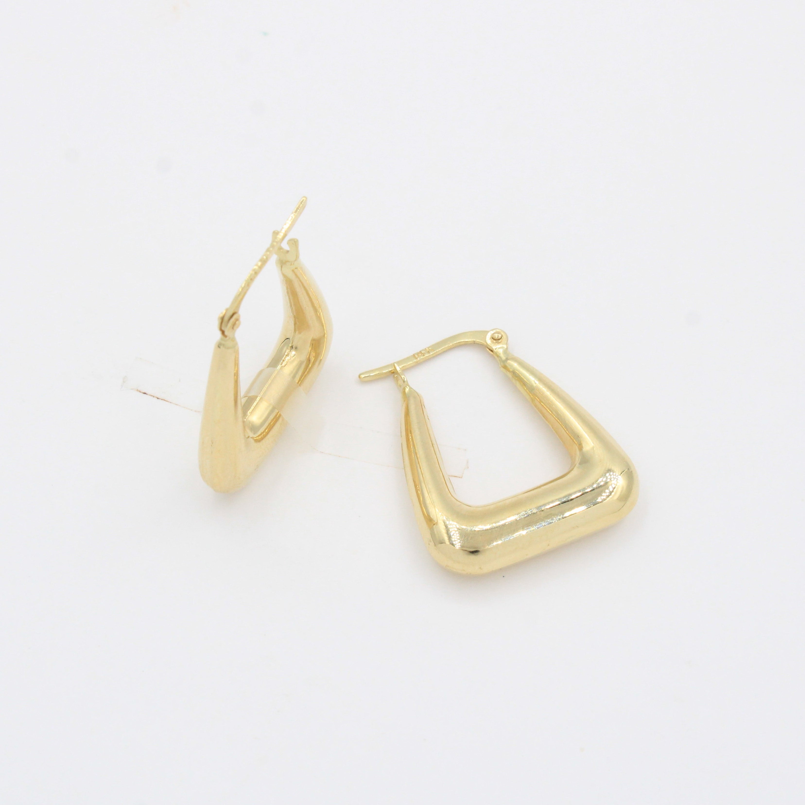 Arracada de Oro 14k Diseño Chunky Inflado Estilo Brillante mod. 10308