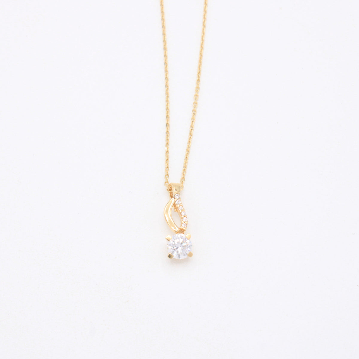 Gargantilla de Oro 14k Colgante de Finas Zirconias Elegante mod. 11145