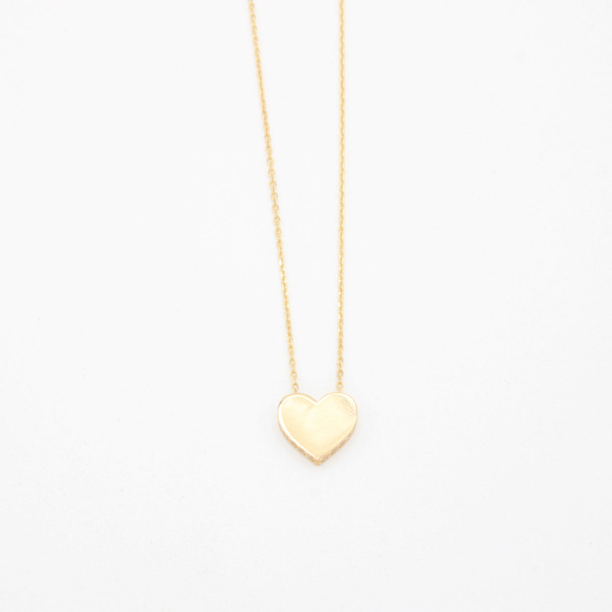 Gargantilla de Oro 14k Corazon con Borde de Zirconias mod. 11150