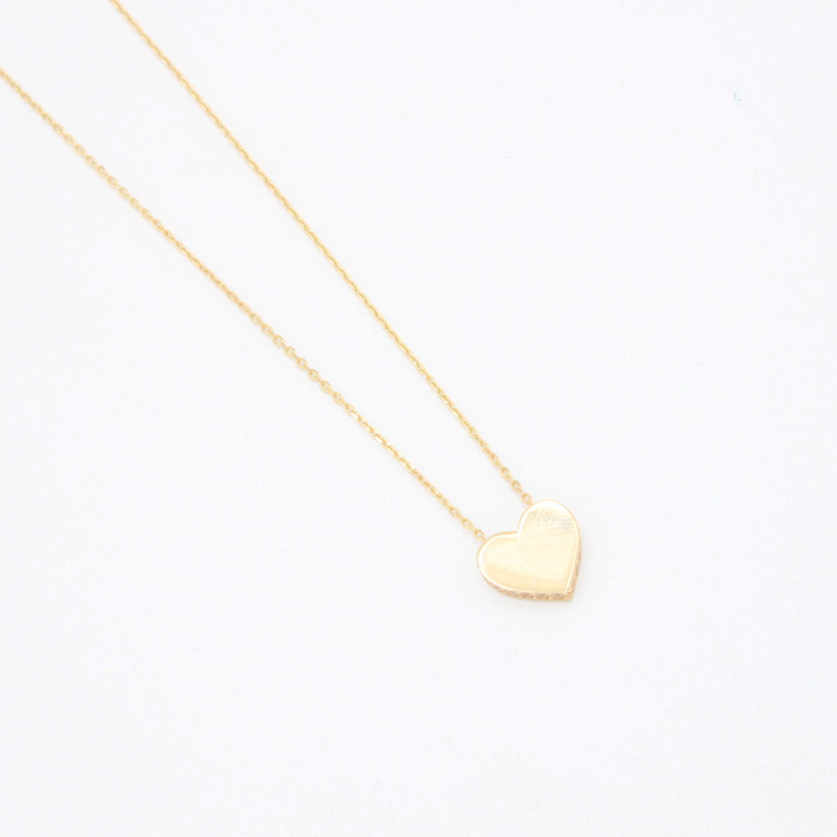 Gargantilla de Oro 14k Corazon con Borde de Zirconias mod. 11150