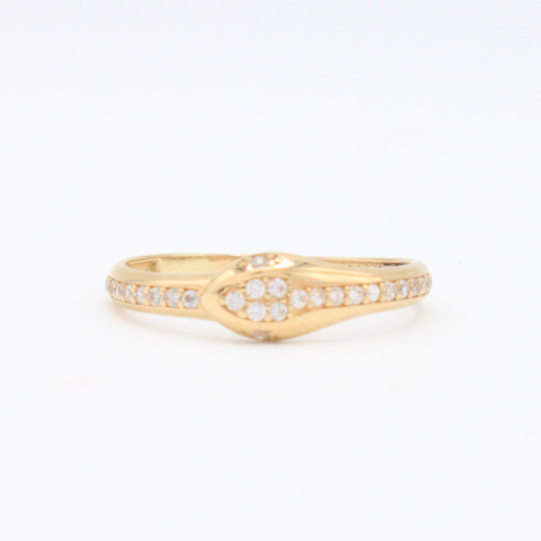 Anillo de Oro 14k Vibora con Zirconias mod. 10871
