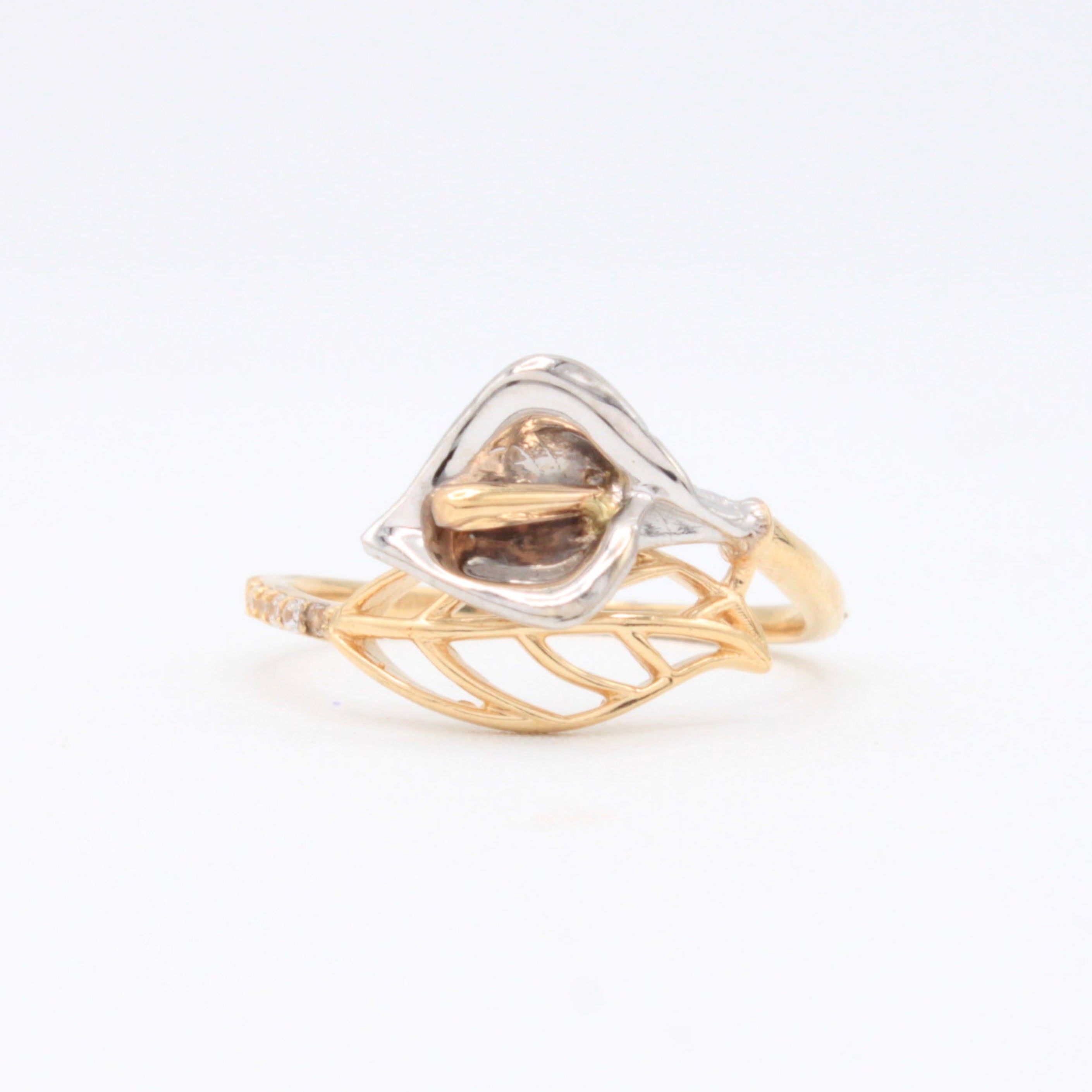 Anillo de Oro 14k Alcatraz con Oro Blanco mod. 10872